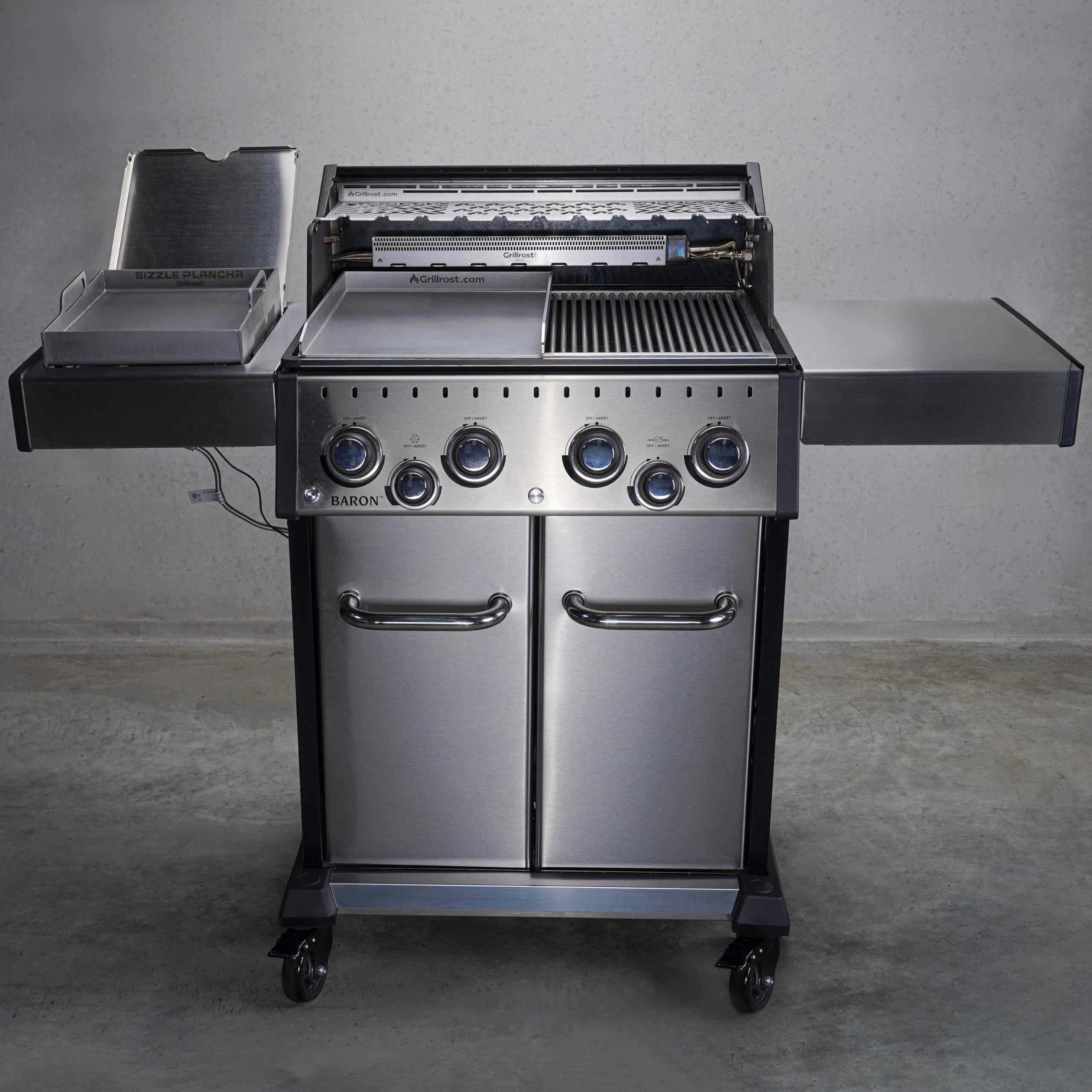 Grillrost.com Das Original Set di rotelle di Ricambio Premium con Diametro di 100 mm - Adatto per Broil King Baron