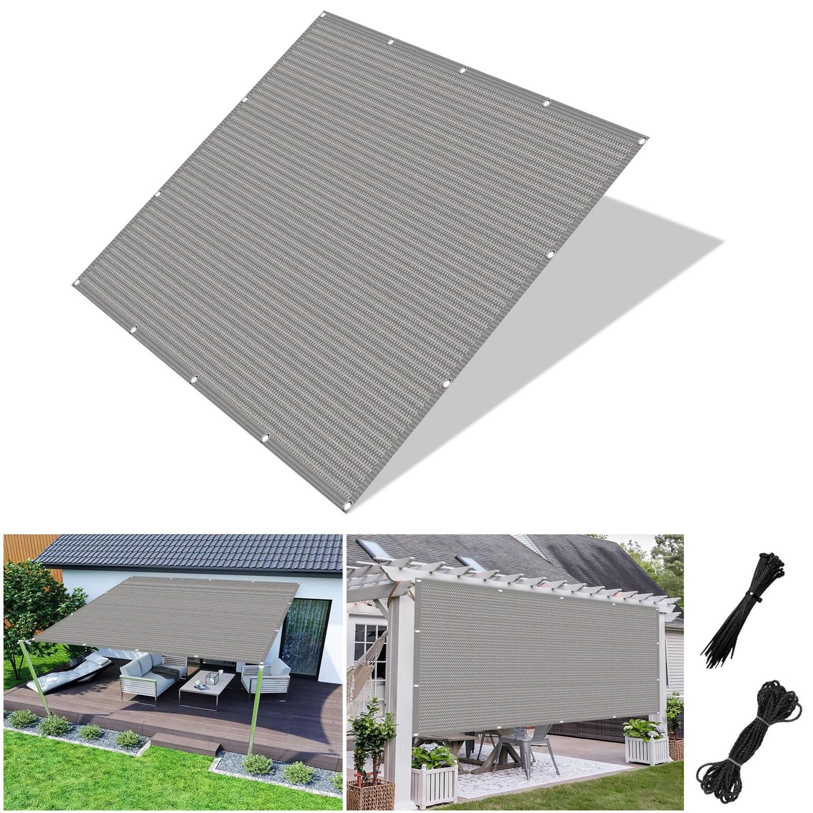 sonnensegel 7x7 7 x 7 m Wasserdurchlässig & Atmungsaktiv UV Schutz Viereck Sonnensegel mit Ösen für Pflanzen im Freien, Hellgrau Used JHS ROSS DISTORTION punk eyewear Größe:Sur mesure 265×151cm