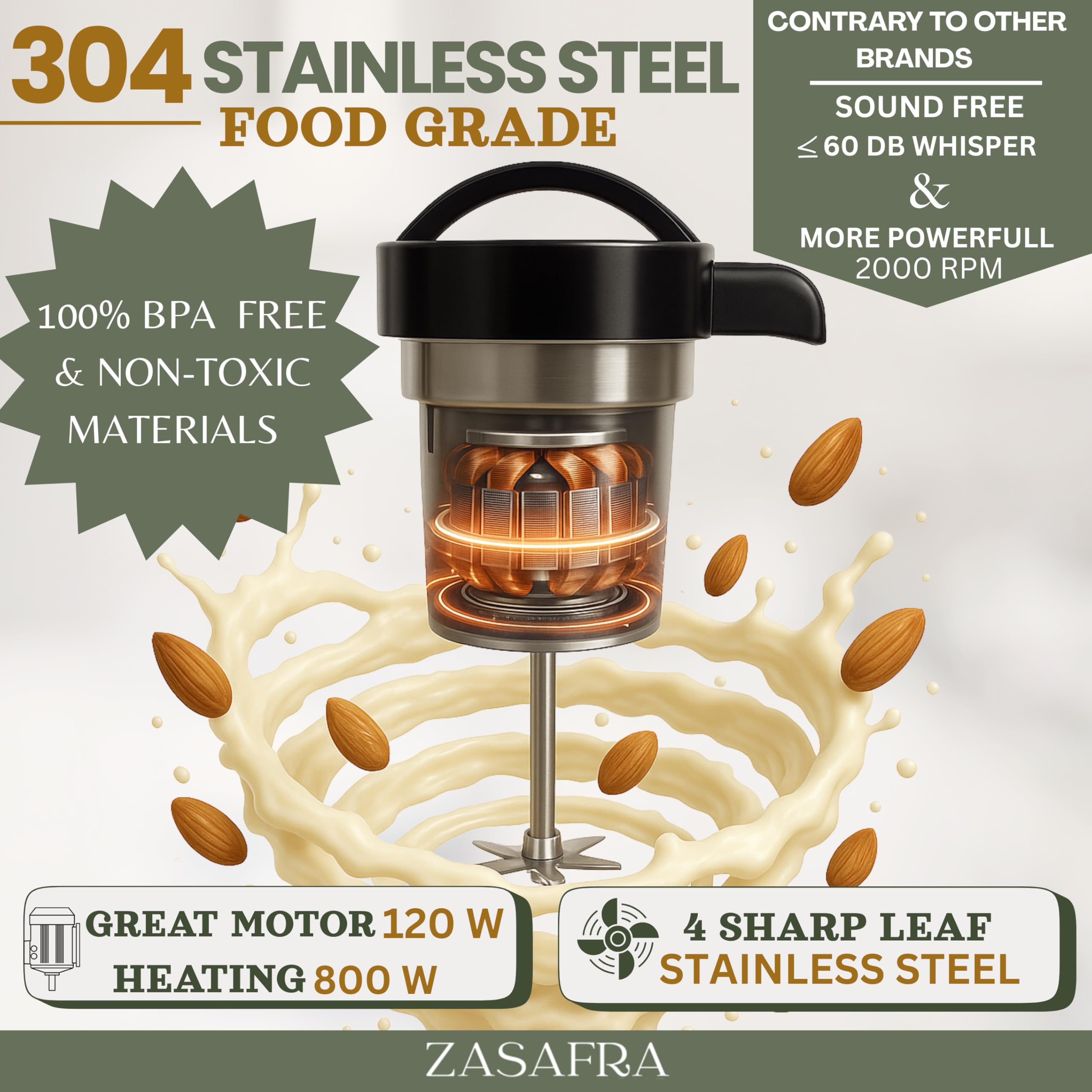 ZASAFRA - Multifunctional Nut Almond Milk Maker Machine, Blends