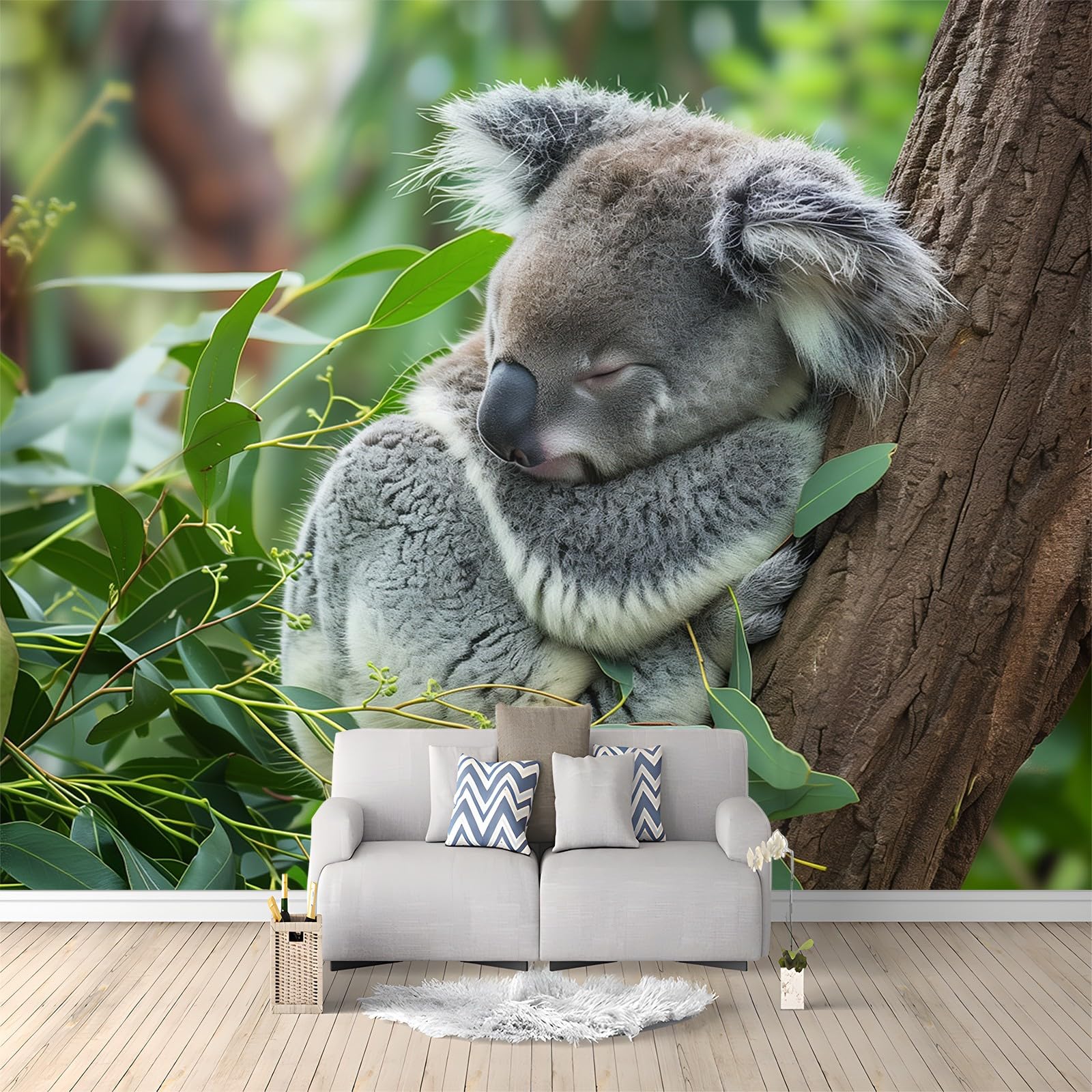Papier Peint Intissé Koala pour Chambre Enfant Déco Murale Animaux 400x280 cm