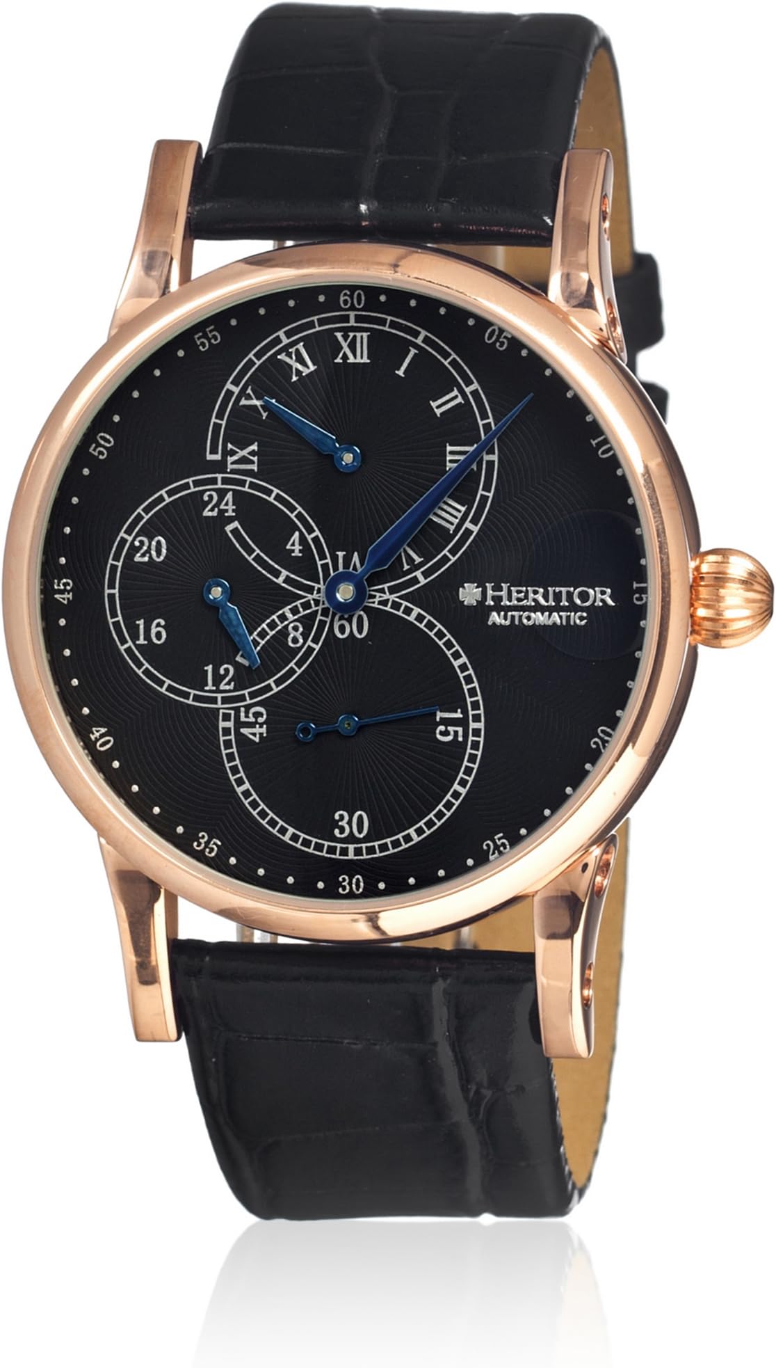 heritor automatic herhr1104 – Wrist Watch, Leather Strap Black