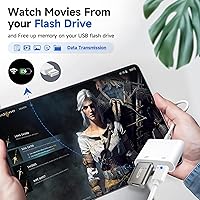 Vista 8 de [Certificado Apple MFi] Adaptador de cámara Lightning a USB con puerto de carga, cable OTG USB 3.0 hembra portátil para iPad para conectar lector