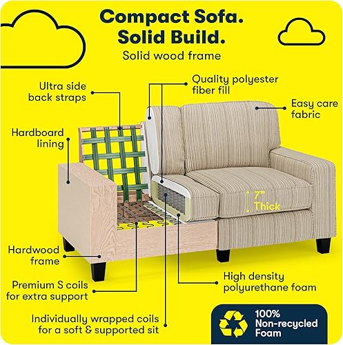 Miniatura 296 de Serta Palisades Sofás Tapizados para Sala, Sofá de Diseño Moderno, Tela, gris (Glacial Gray) gris (Glacial Gray),Beige,Marrón,Alforfón Beige,Marrón