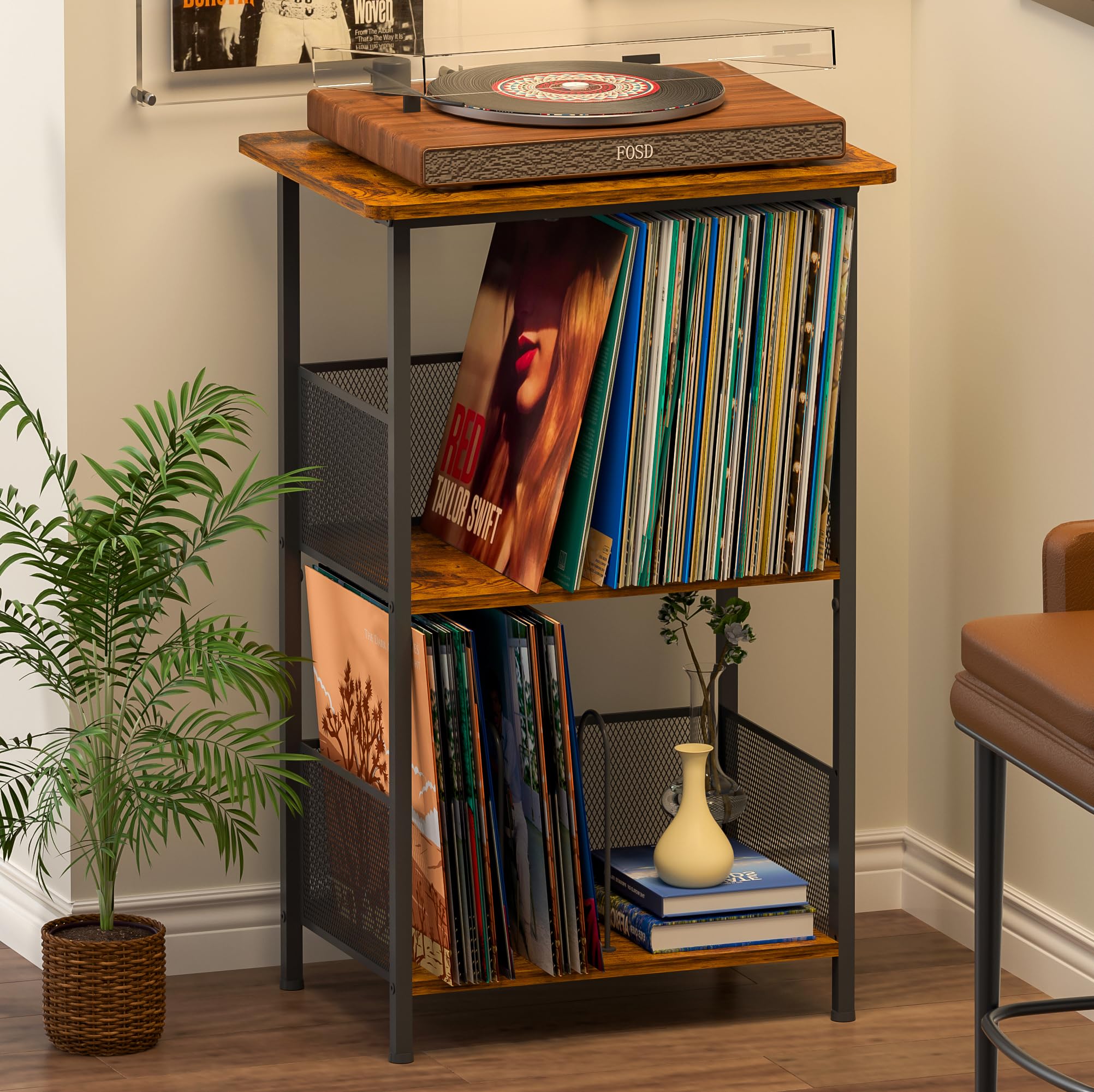 ぽ*ん様 Vinyl Player Record Rack Amazon.com: Record Player Stand with Vinyl Storage, Record Player