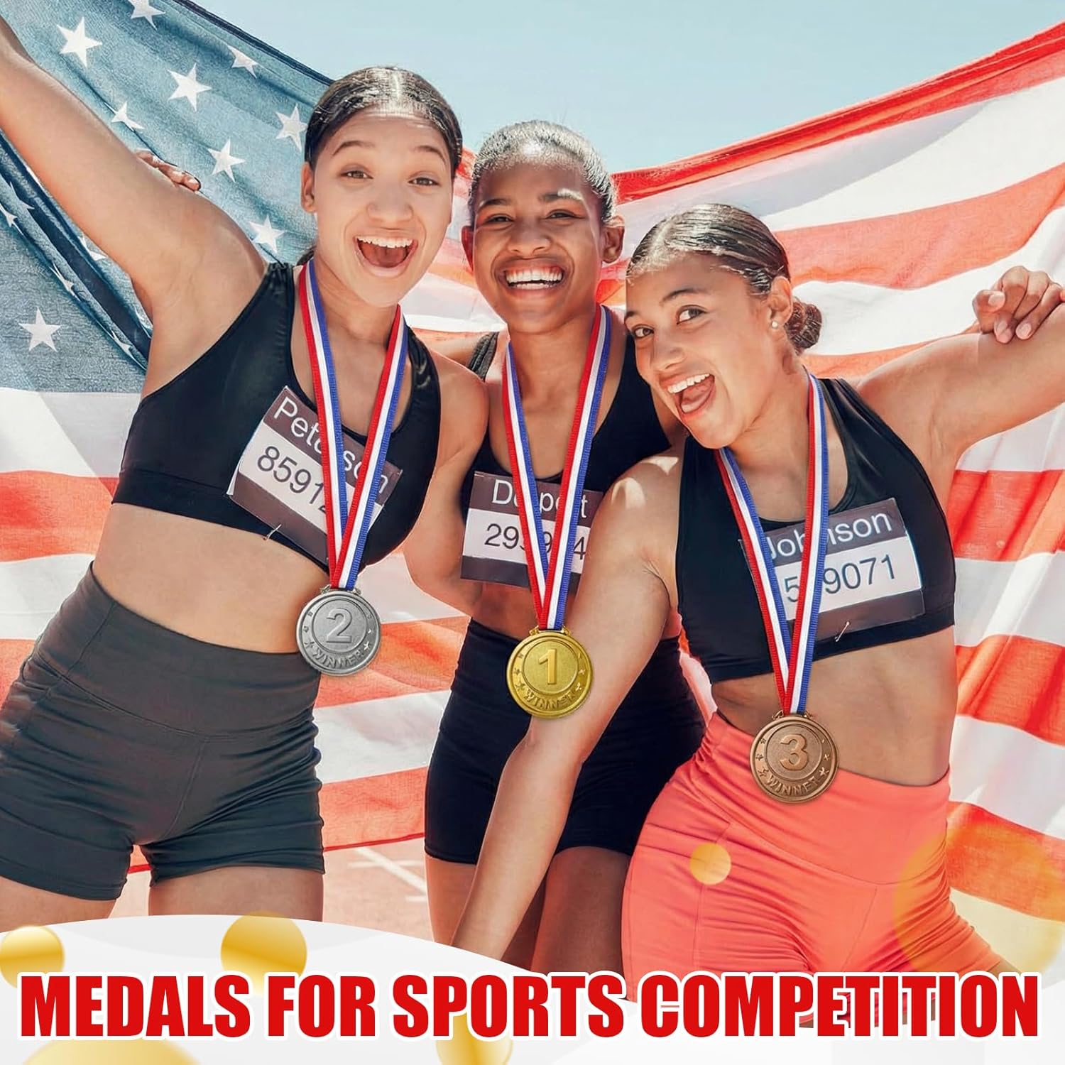 300 Pcs Gold Silver Bronze Award Medals Plastic Winner Award Medals with Neck Ribbon 1st 2nd 3rd Prize Winner Medal for Adults, Competitions Party Favour, Spelling Bees, Sports, 1.2 Inches