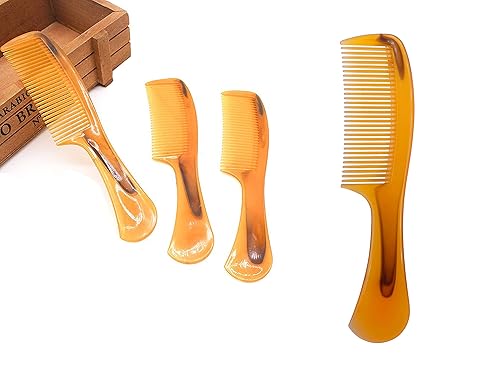 Miniatura 9 de LBY Peine para el cabello, paquete de 5 unidades, 16 cm (6.3"), peine de mango redondo, peine para el cuidado del cabello, plástico, amarillo