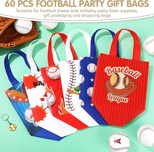Miniatura 3 de 60 bolsas de regalo de baloncesto, bolsas de regalo de fiesta de baloncesto, bolsas de baloncesto no tejidas con asas, bolsas de dulces para