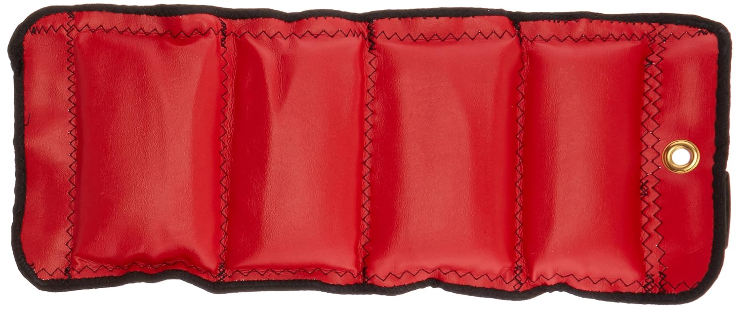 Sammons Preston Cuff Weight, 8 lb, Red, 2 Velcro Strap & D-Ring Closure, Grommet for Easy Hanging, Lead Free Steel Ankle & Wrist Weights, For Strength Building & Injury Rehab, Sold Individually