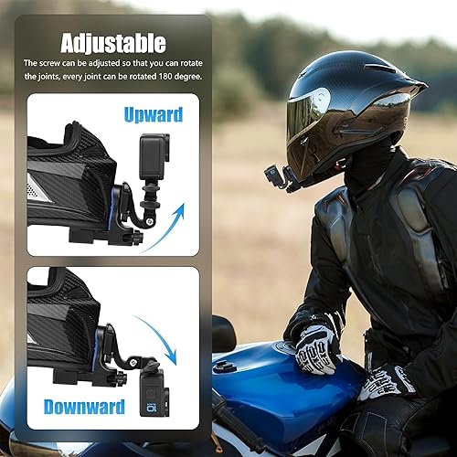Miniatura 8 de Soporte de barbilla para cámara de acción para casco de motocicleta y motocross, soporte POV giratorio de 360 con base de liberación rápida,