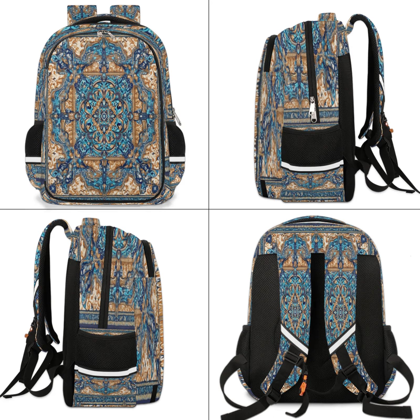 Art Boho etniczny plecak wielofunkcyjny plecak o dużej pojemności plecak szkolna torba na książki plecak turystyka podróż na co dzień laptop plecak torby dla chłopców dziewcząt mężczyzn kobiet, Kolor,