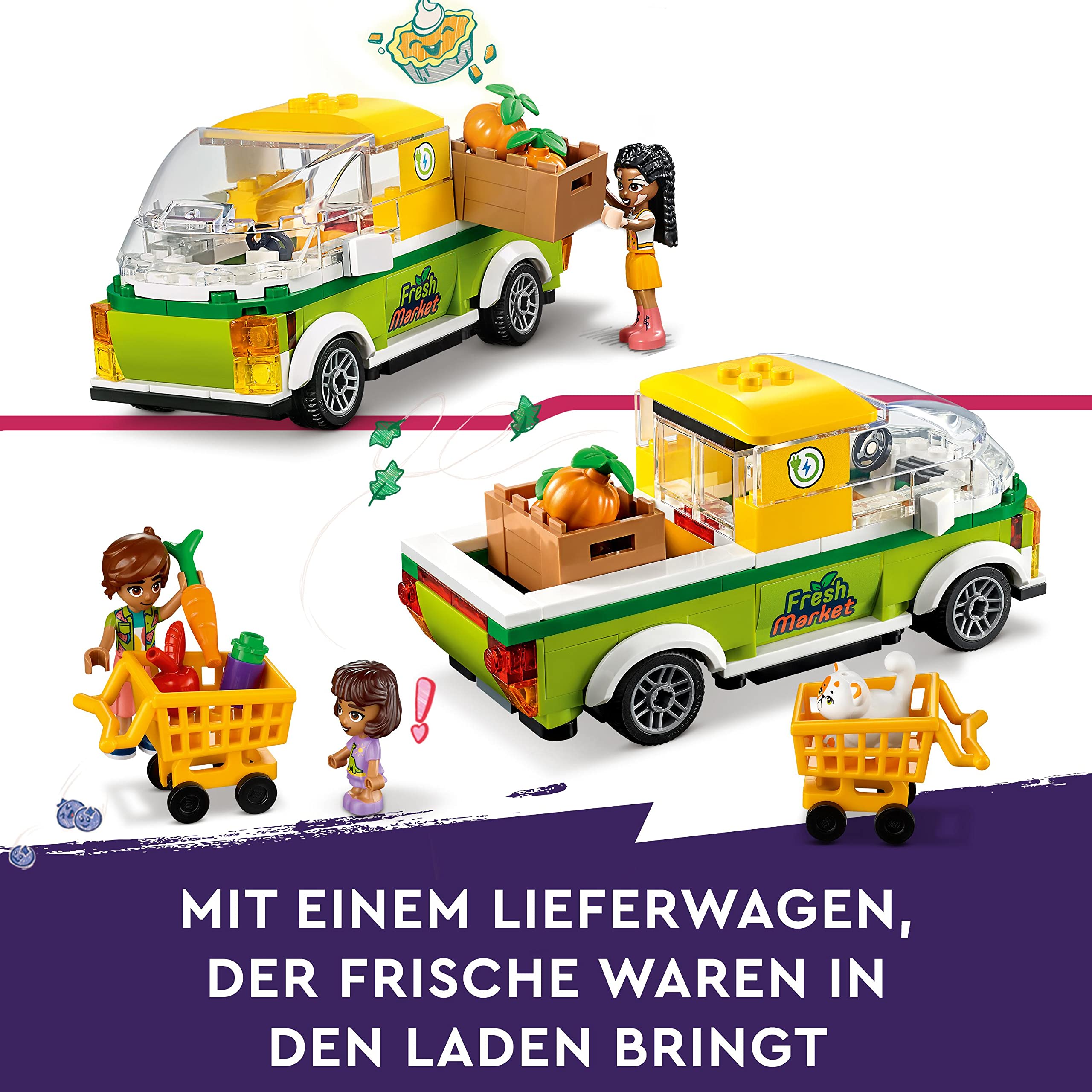 LEGO 41729 Friends Bio-Laden, Supermarkt Spielset mit Charakteren aus der Serie 2023, Spielzeug-Geschäft für Mädchen und Jungen ab 8 Jahren