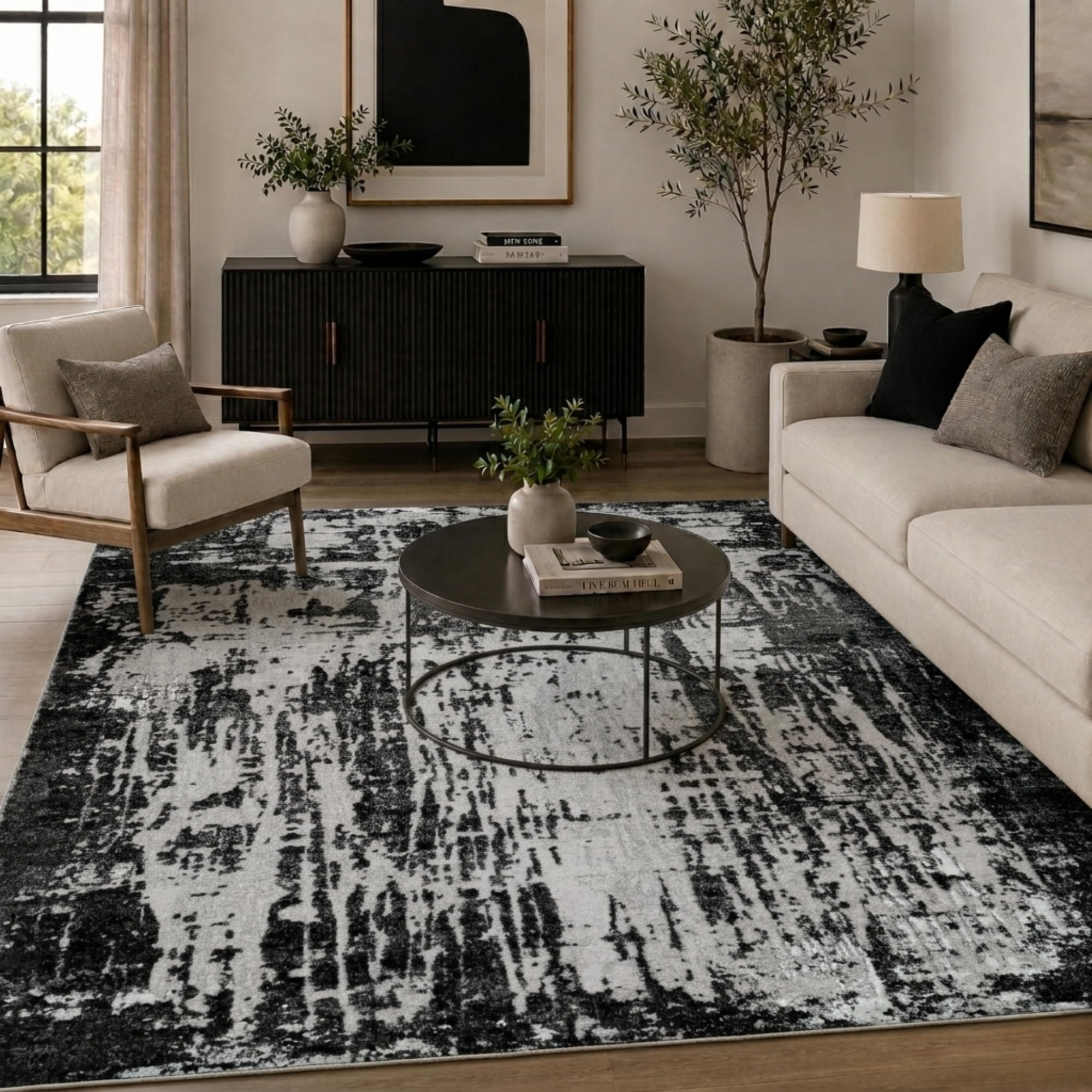 Sleepdown (80X150 Cm) Modern Serenity Thick Area Rugs - 211- Black