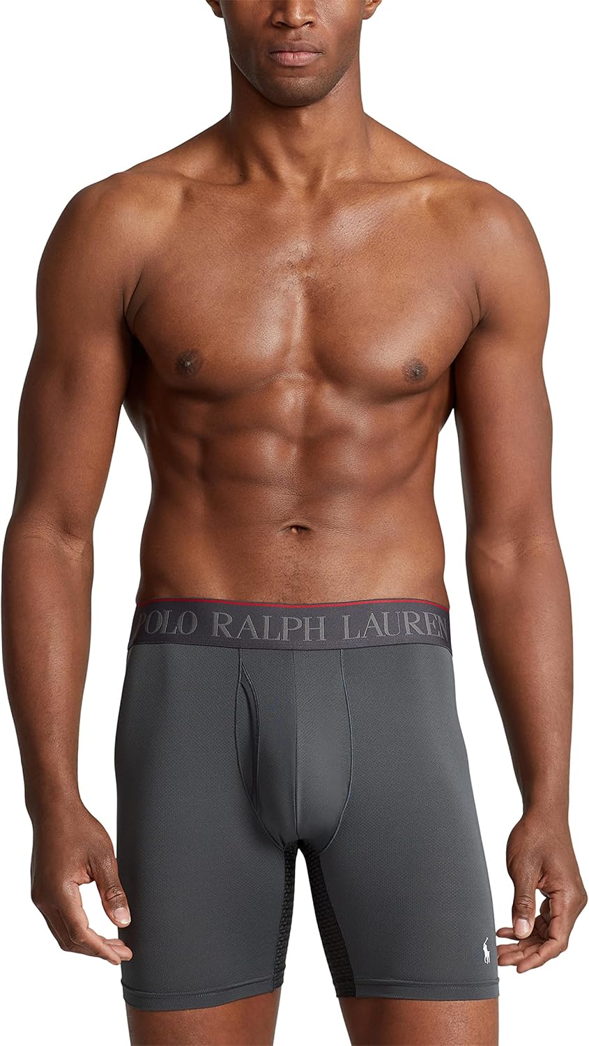 POLO RALPH LAUREN Men's 4D Flex Performance Air Boxer Briefs Regular and Long Leg 3-Pack - Image 5