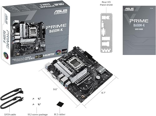 Asus PRIME B650M-K, AMD B650, AM5, Micro ATX, 2 DDR5, VGA, HDMI, 2.5G LAN, PCIe4, 2x M.2 - 4