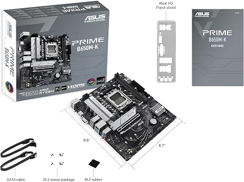 Asus Prime B650M-K AMD B650 AM5 Soket DDR5 6400MHz Micro-ATX Anakart