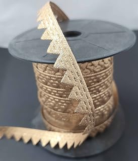 Cut Work Triangle Gota Samosa Lace Border for Dresse, Saree, Lehenga, Dupatta, Bag, Craft and Decorations (12 M.M. X 18 Meter), Rose Gold