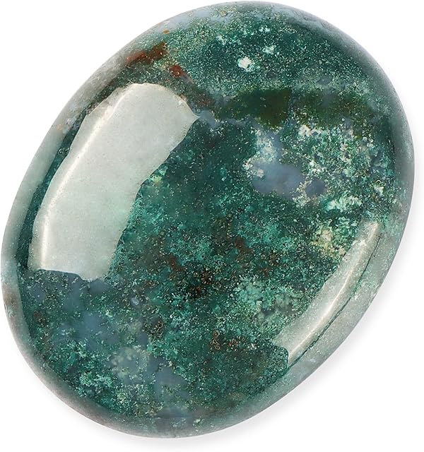 Hxswkk 1.8 Ocean Agate Worry Stone Jasper Crystal Palm Stones Raw Gemstone Chakra Crystals for Stress Anxiety Relief, Meditation Collection Gift