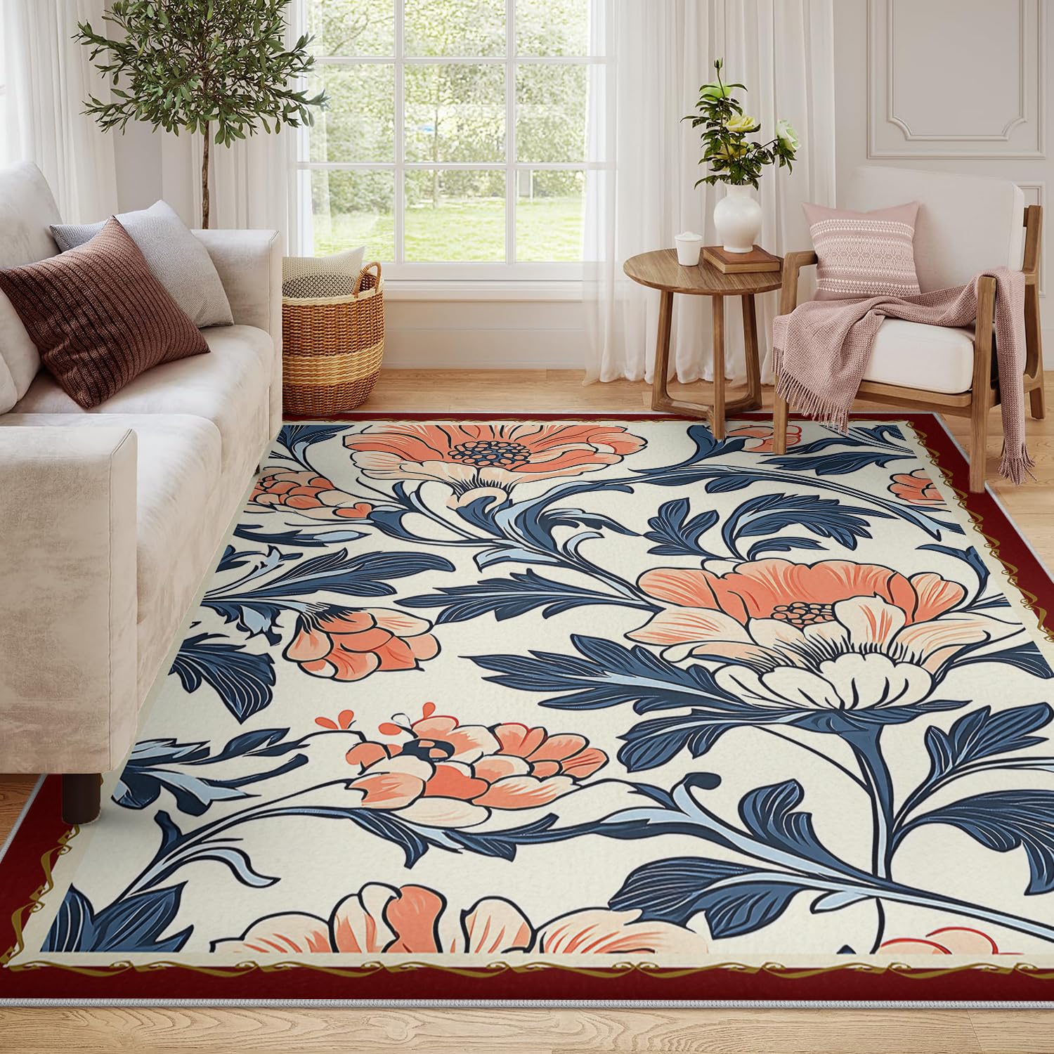 Tapis pour salon vintage doux 90x150 cm pour décoration moderne