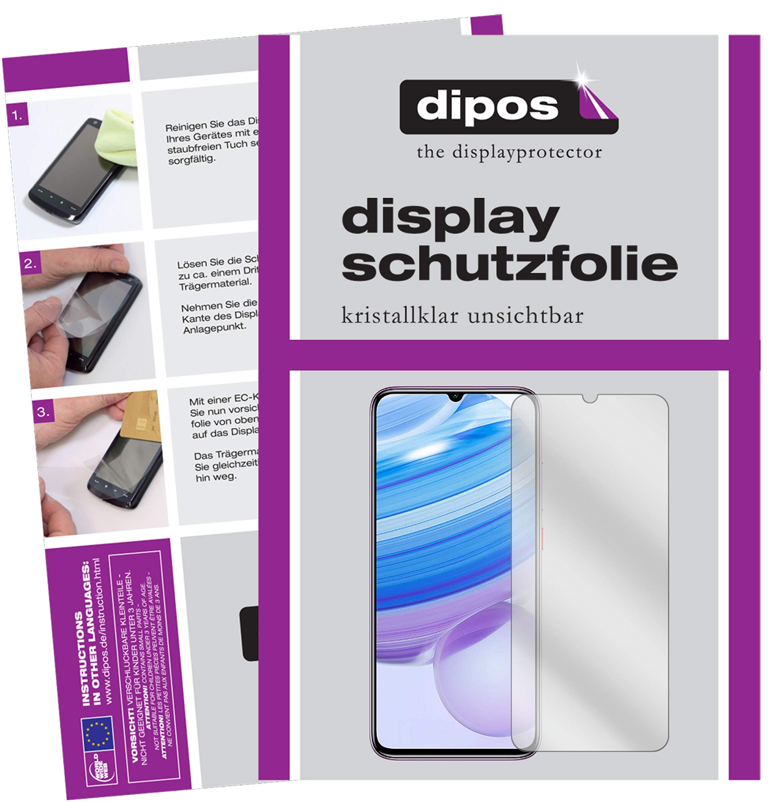 Dipos Pellicola Protettiva Crystalclear Per Xiaomi Redmi 4X (2 Pezzi), Made In Germany