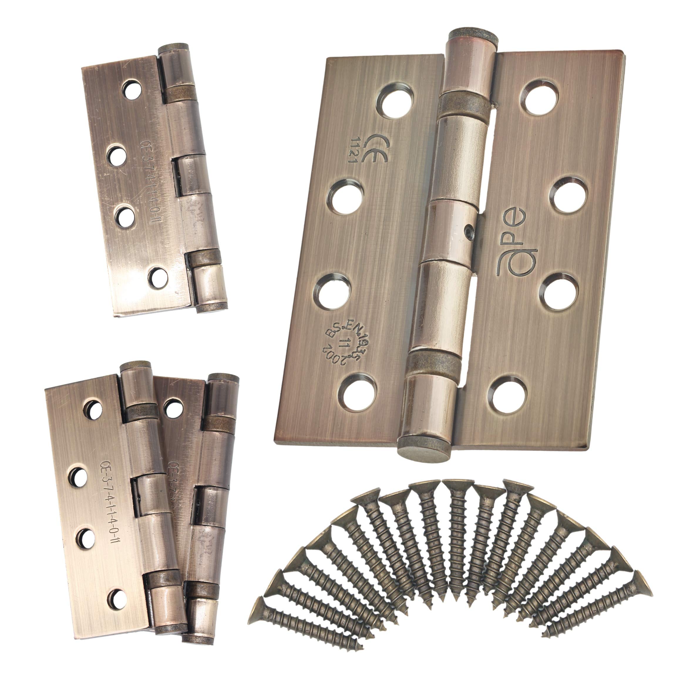 Eai Bronze Door Hinge 4" / 102Mm Antique Ball Bearing Washer Ce Grade 11 For Fire Door 2 Pair