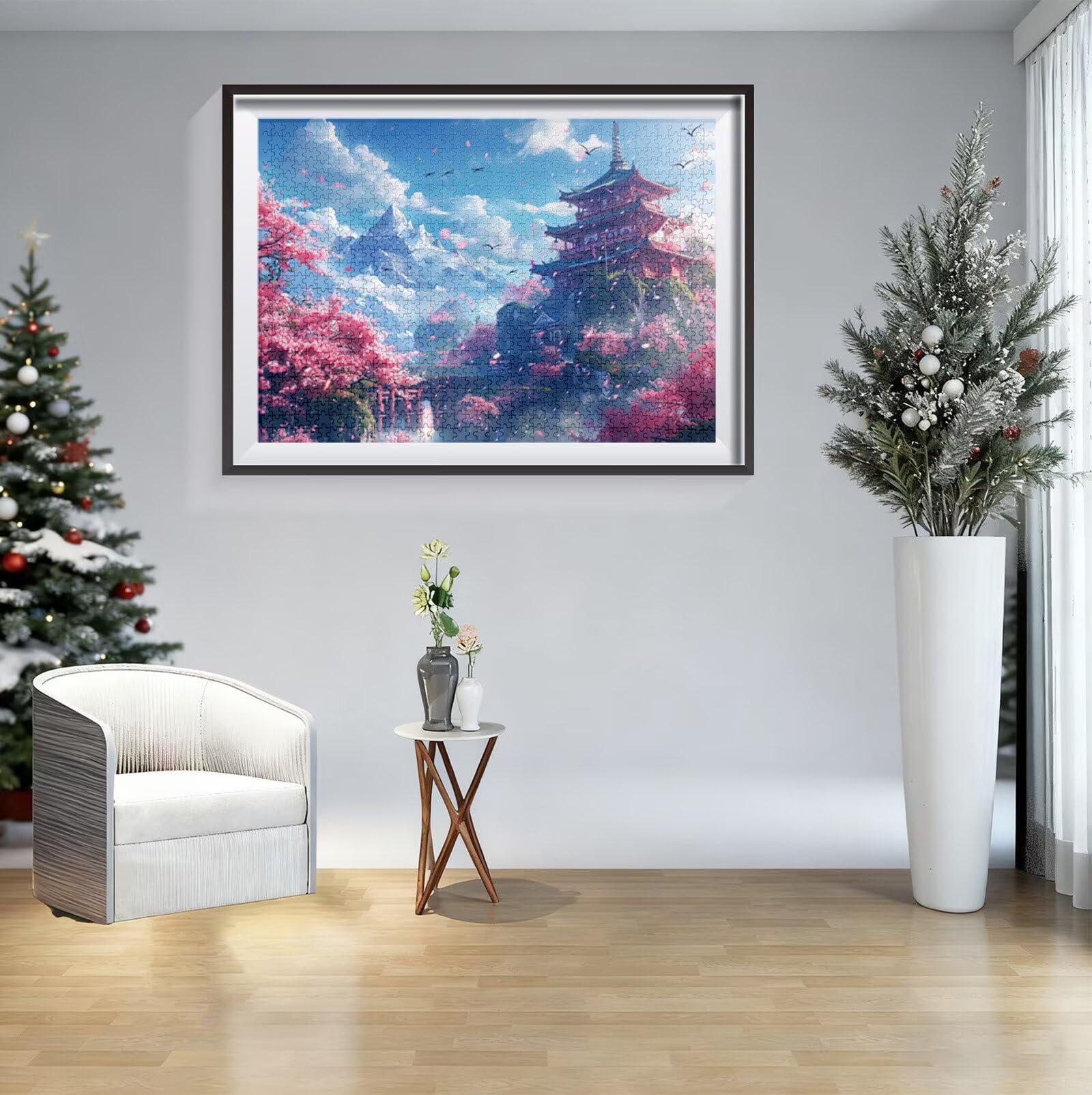 Puzzle 4000 Pièces Japon, Puzzle 4000 Pièces Adultes et Enfants, Puzzles Bois avec Une Boîte d'emballage Exquise, Jeu Éducatif Puzzles Fleurs de Cerisier, Decoration Maison, Cadeau Femme Homme H-2726