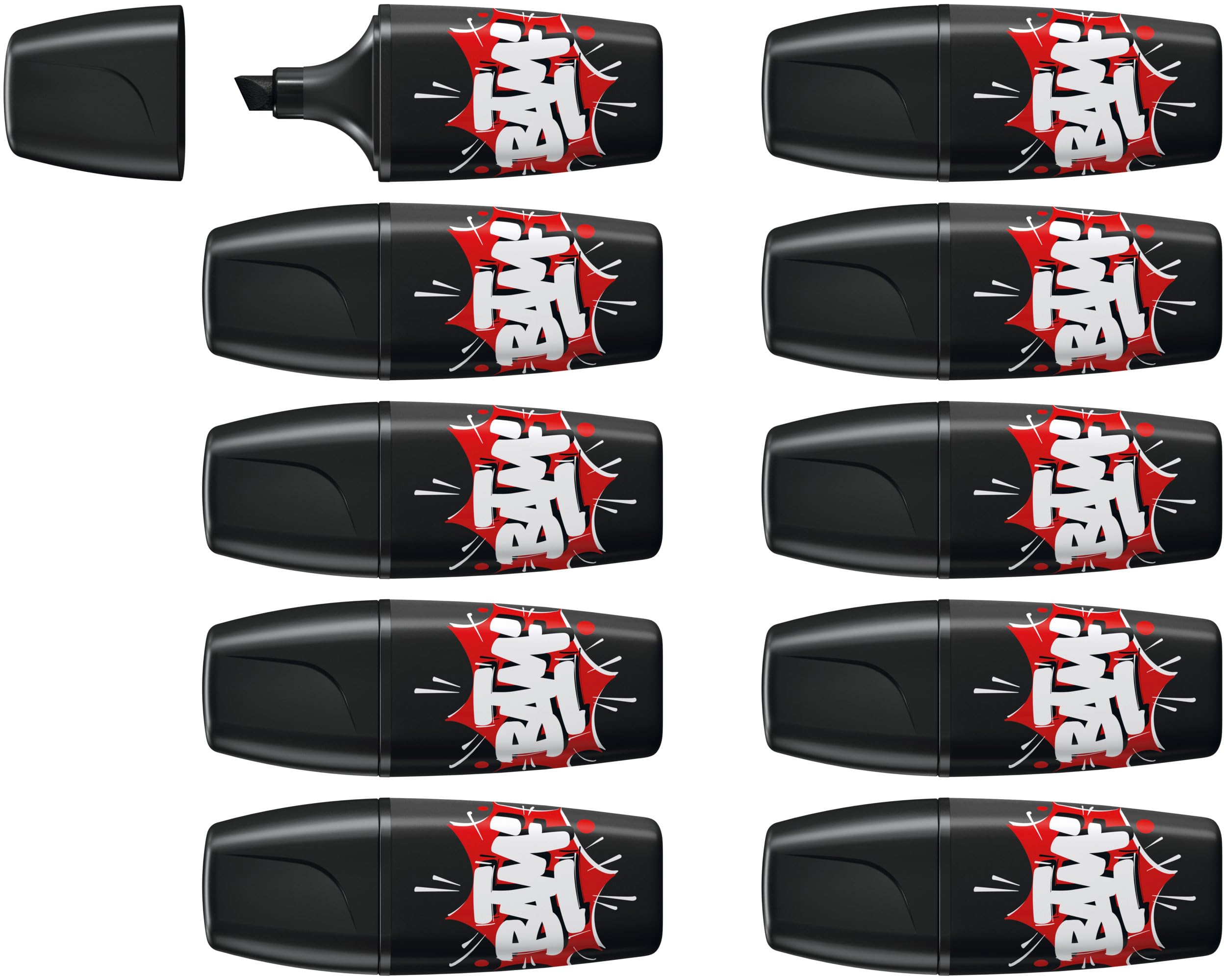STABILO BOSS MINI by Snooze One - Highlighter - Pack of 10 - Black