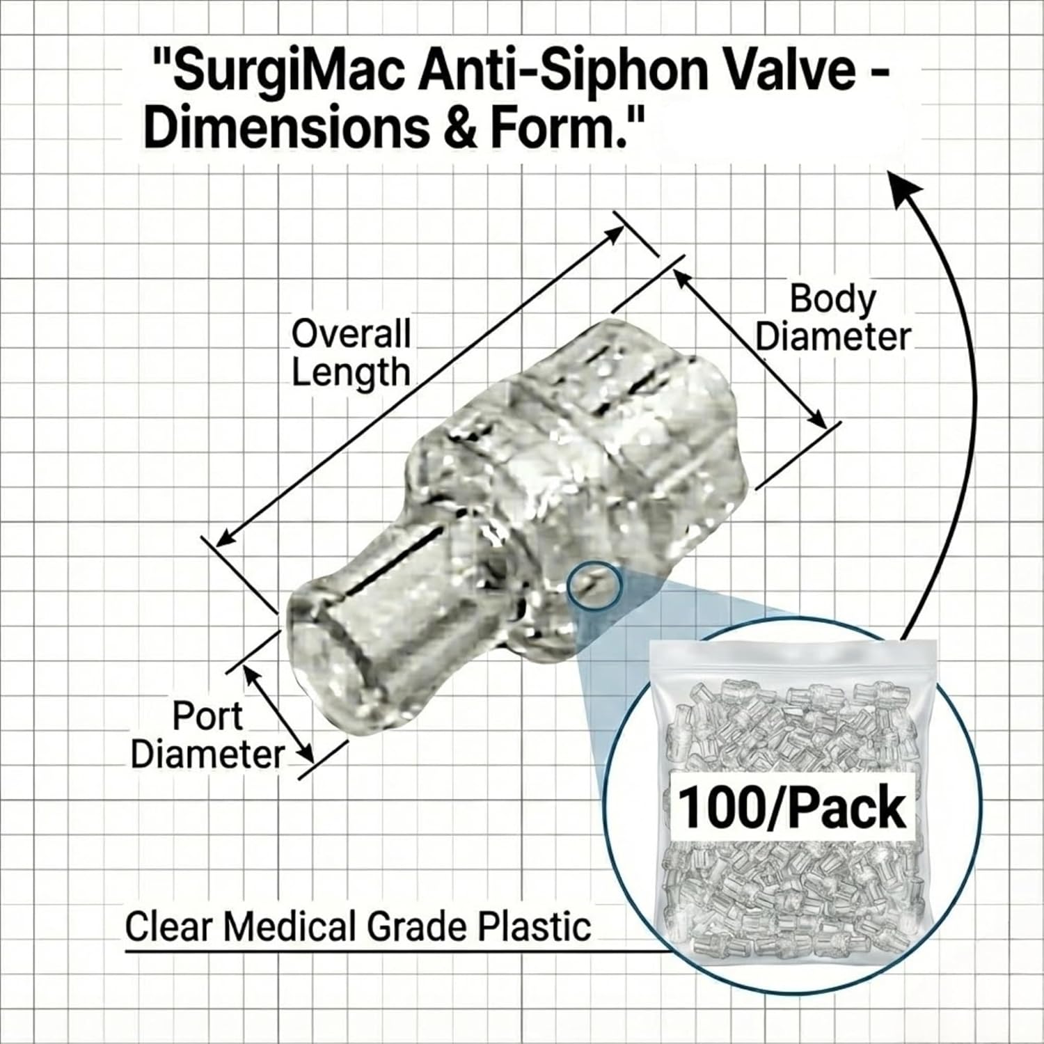 SurgiMac High-Performance Anti-Siphon Valve – Professional Waterline Maintenance Component 100/Case