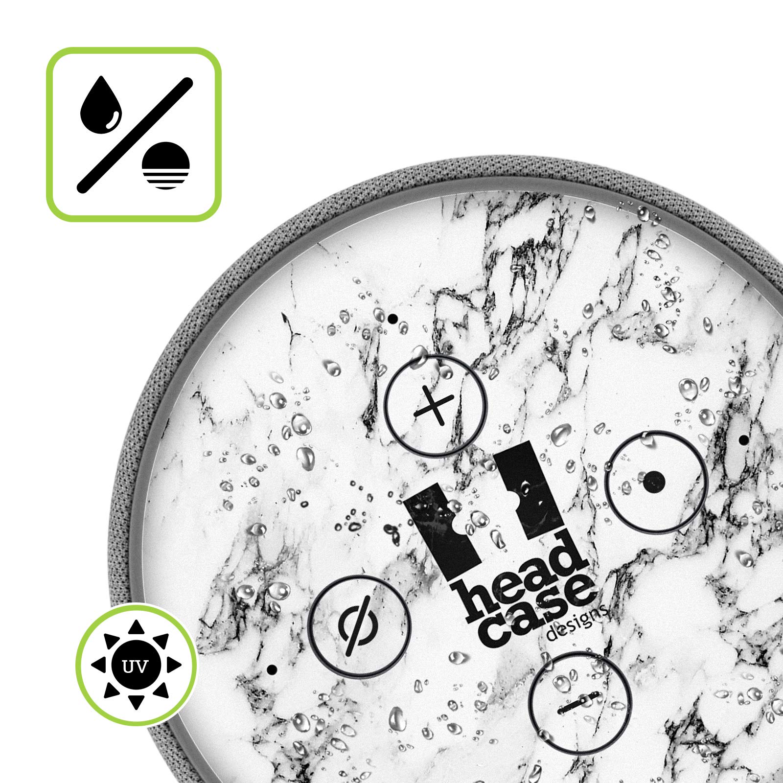 Head Case Designs Licenza Ufficiale Alyn Spiller Legno e Resina Aqua Mix Sticker Pelle Adesivo per Amazon Echo Plus (2nd Gen)