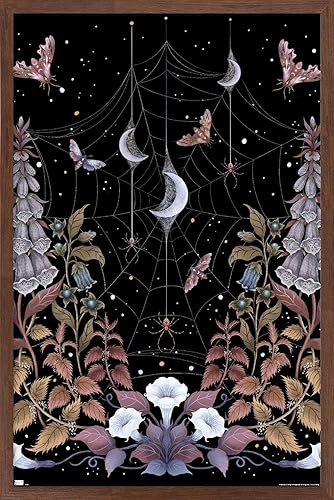 Trends International Dibujo episódico - Póster de pared de jardín brujo, 22.37 x 34.00 pulgadas, versión enmarcada de caoba