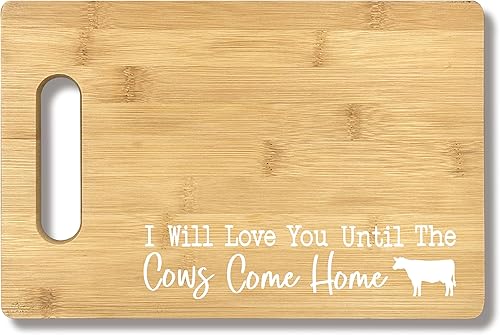 Miniatura 1 de Regalos de inauguración de la casa, i'Ll Love You Till The Cows Come Home Tabla de cortar de bambú, para inauguración del hogar, regalos de amor de