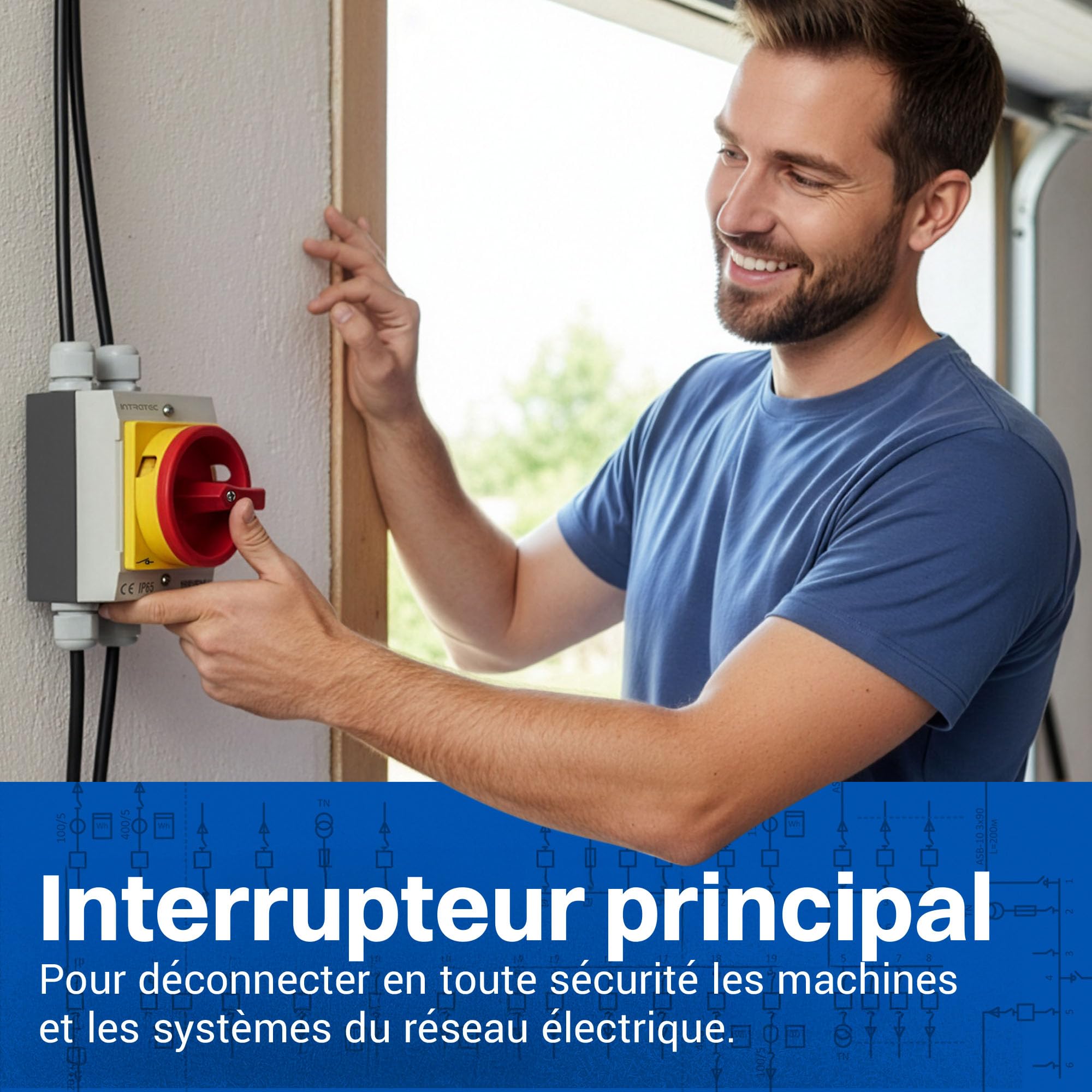 Interrupteur principal disjoncteur 16A, IP 65, 3 pôles dans le boîtier, interrupteur rotatif pour toutes les exigences industrielles
