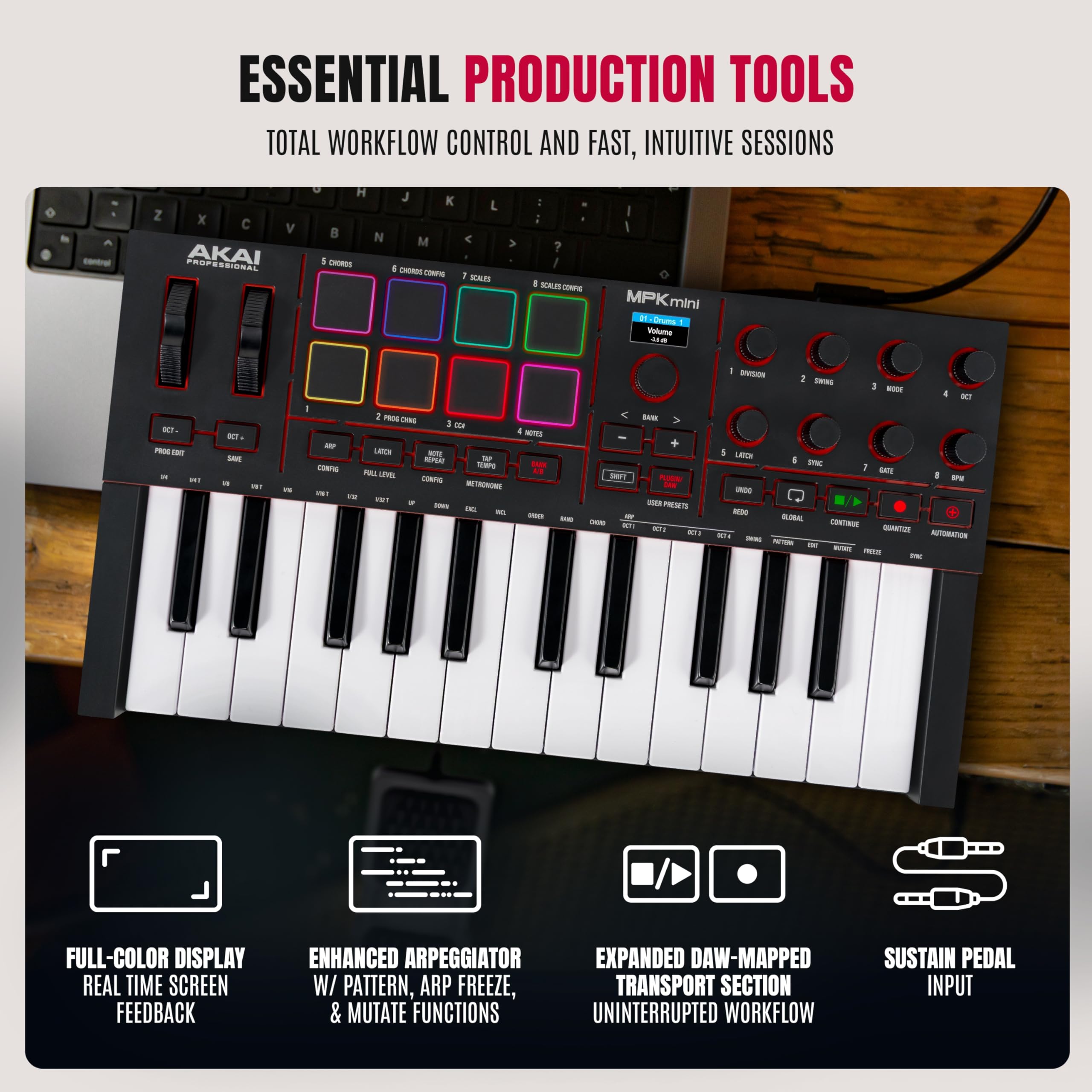 Akai Professional Yeni Başlayanlar ve Üreticiler için MPK Mini IV
