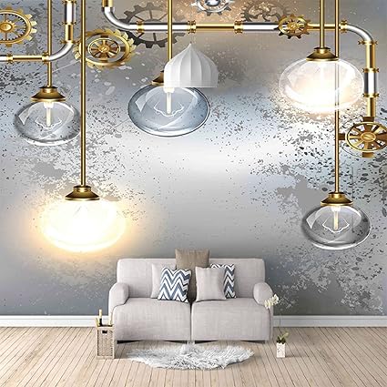 Amazon レトロなクリエイティブ電球 壁紙 3d 寝室の壁紙壁画自己粘着リビングルーム写真壁画ポスター現代の壁の壁紙オフィス研究ソファテレビの背景 140x70 Cm 壁紙