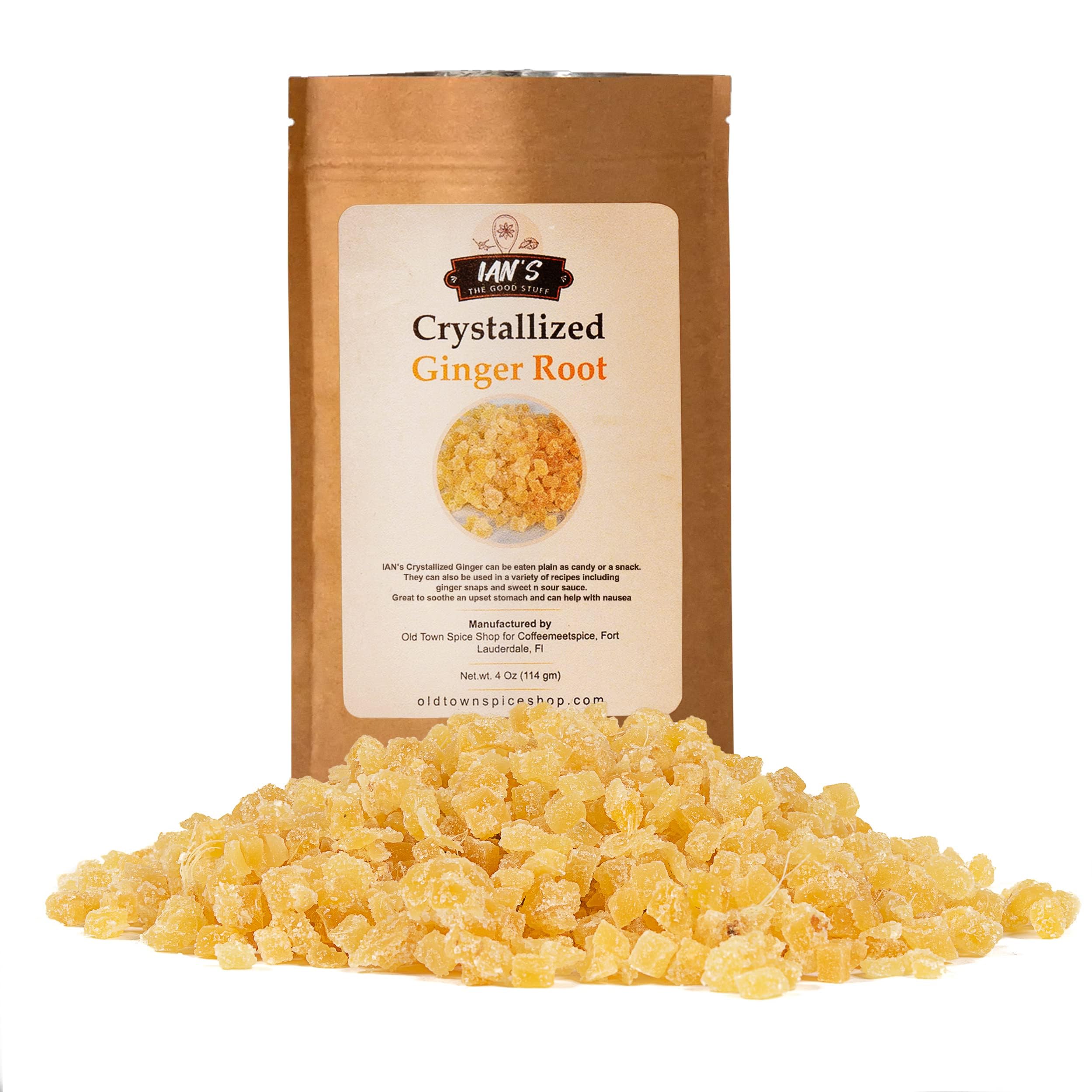 Amazon.com : Crystallized Ginger Pieces (4oz) - Candied