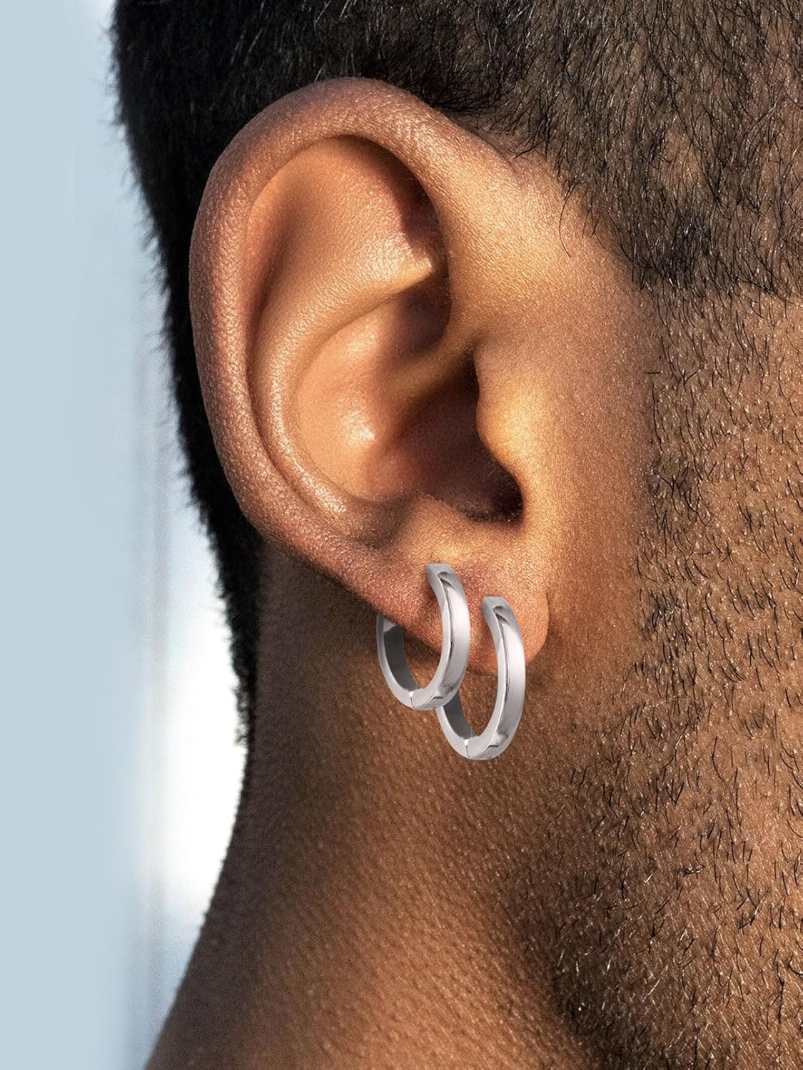 FaithHeart Stainless Steel Black/Silver/Gold Hoop Earrings for Men - Hypoallergenic Small Huggie Hoop Earrings Lightweight Sleeper Earrings Waterproof Cartilage Piercing Jewelry Gift 7-16mm - Image 9