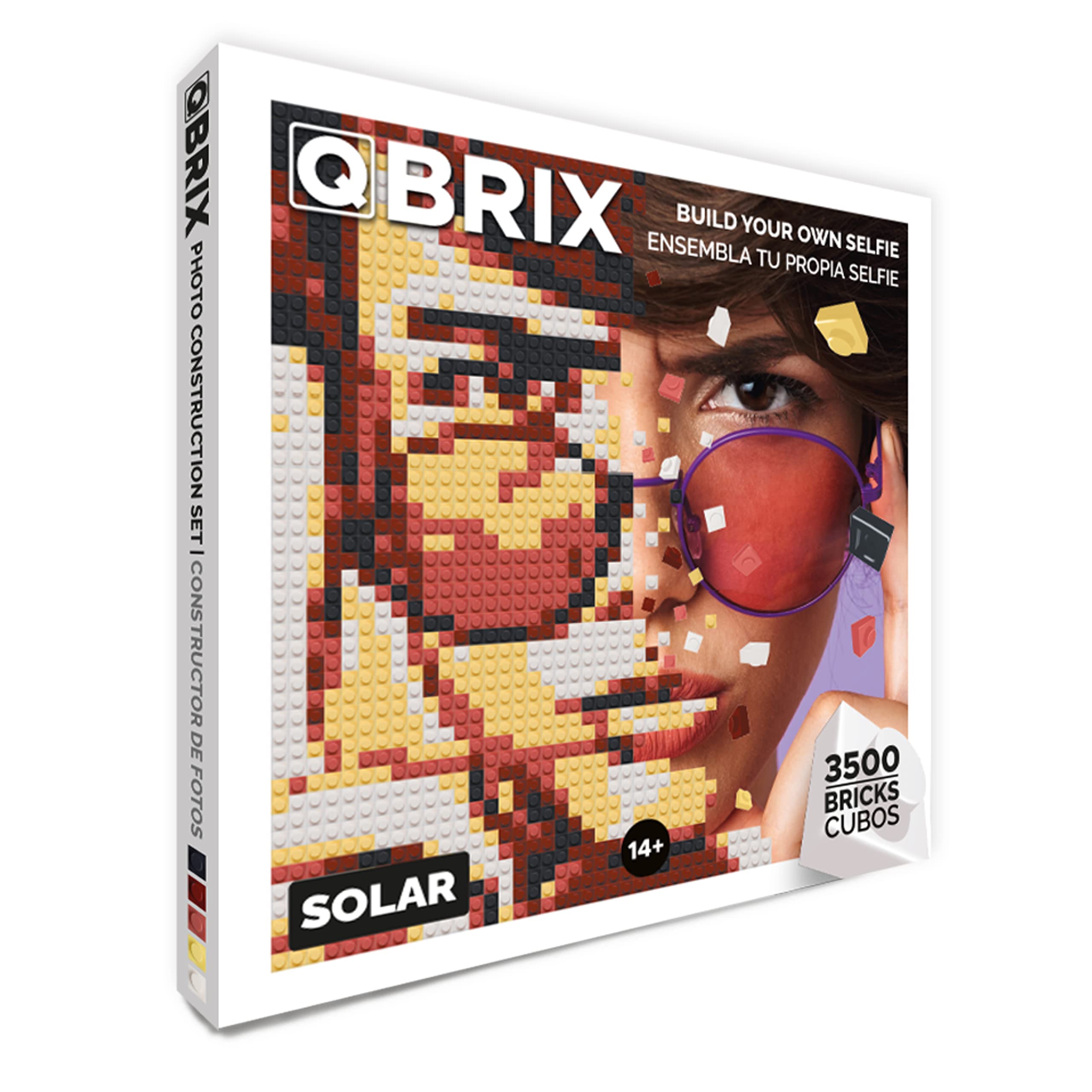 QBRIX Solar- Klemmbaustein Mosaik Foto Bausatz, personalisiertes Geschenk, Benutzerdefiniert, Bild Baukasten, Bauset, Pixel Art Kunst Steckbaustein Gemälde…