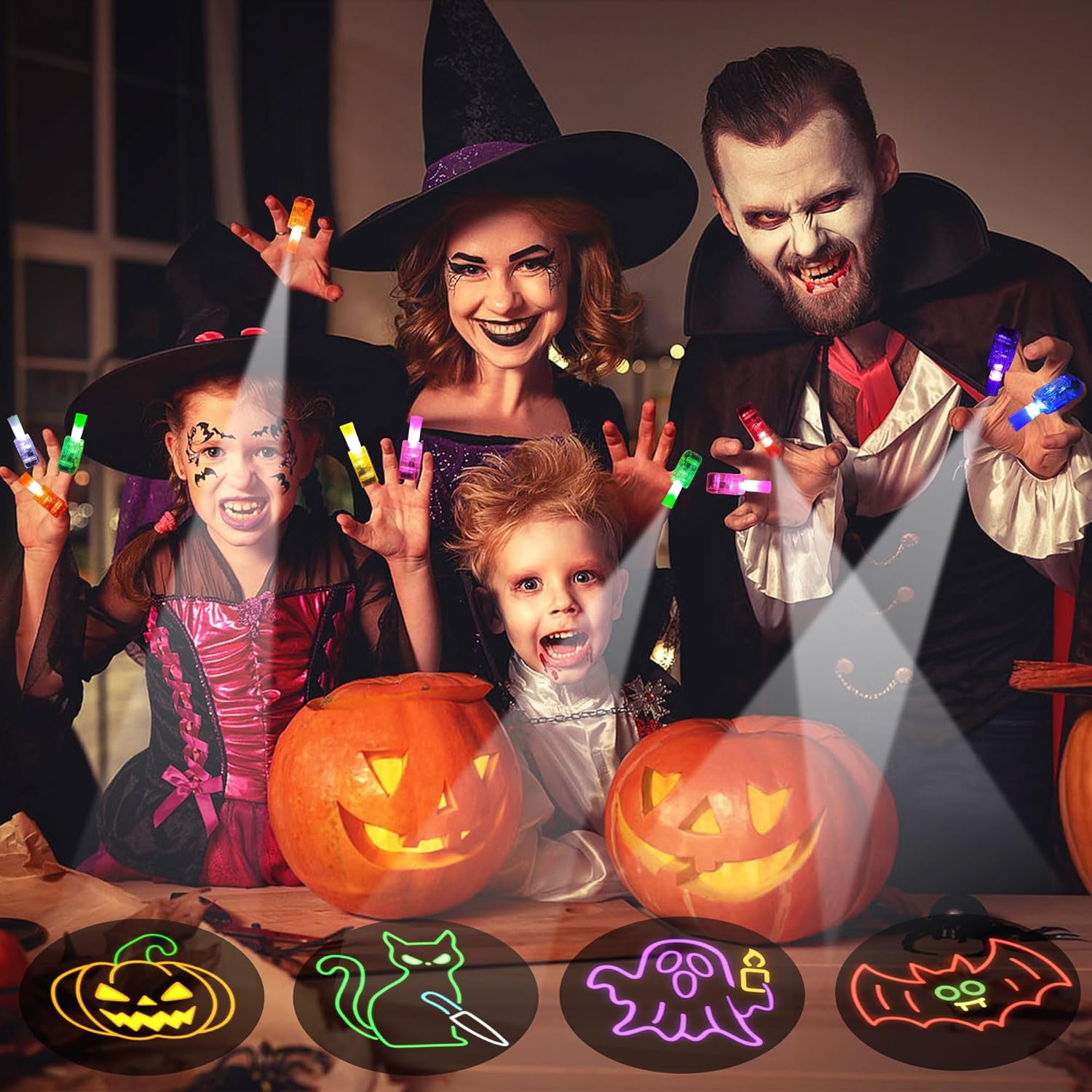 Halloween Party Favors 40PCS Light up Halloween Toys in Bulk Finger Light for Kids Halloween Goodie Bag Fillers Basket Stuffers Trick or Treat Gifts Classroom Prizes