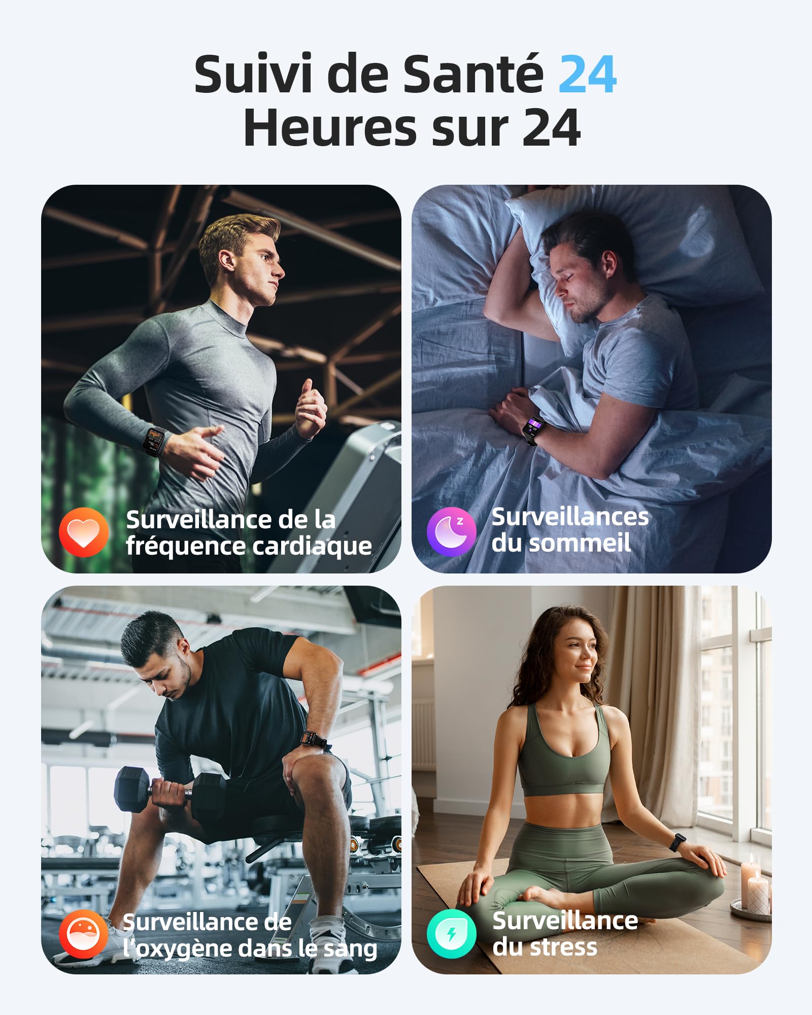 Parsonver Montre Connectée Homme Femme avec 5ATM Étanche, Sport Montre pour Natation, 1,8" HD Smartwatch avec 100+ Sportifs, Sommeil, Fréquence Cardiaque, Montre Connectee pour Android & iPhone, Noir
