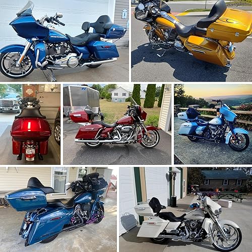 Miniatura 3 de Moto Onfire Harley Tour Pack King Tour Pack Accesorios Respaldo Pad Fit para Harley Touring 1997+ (Manchado Rojo (Brillante))