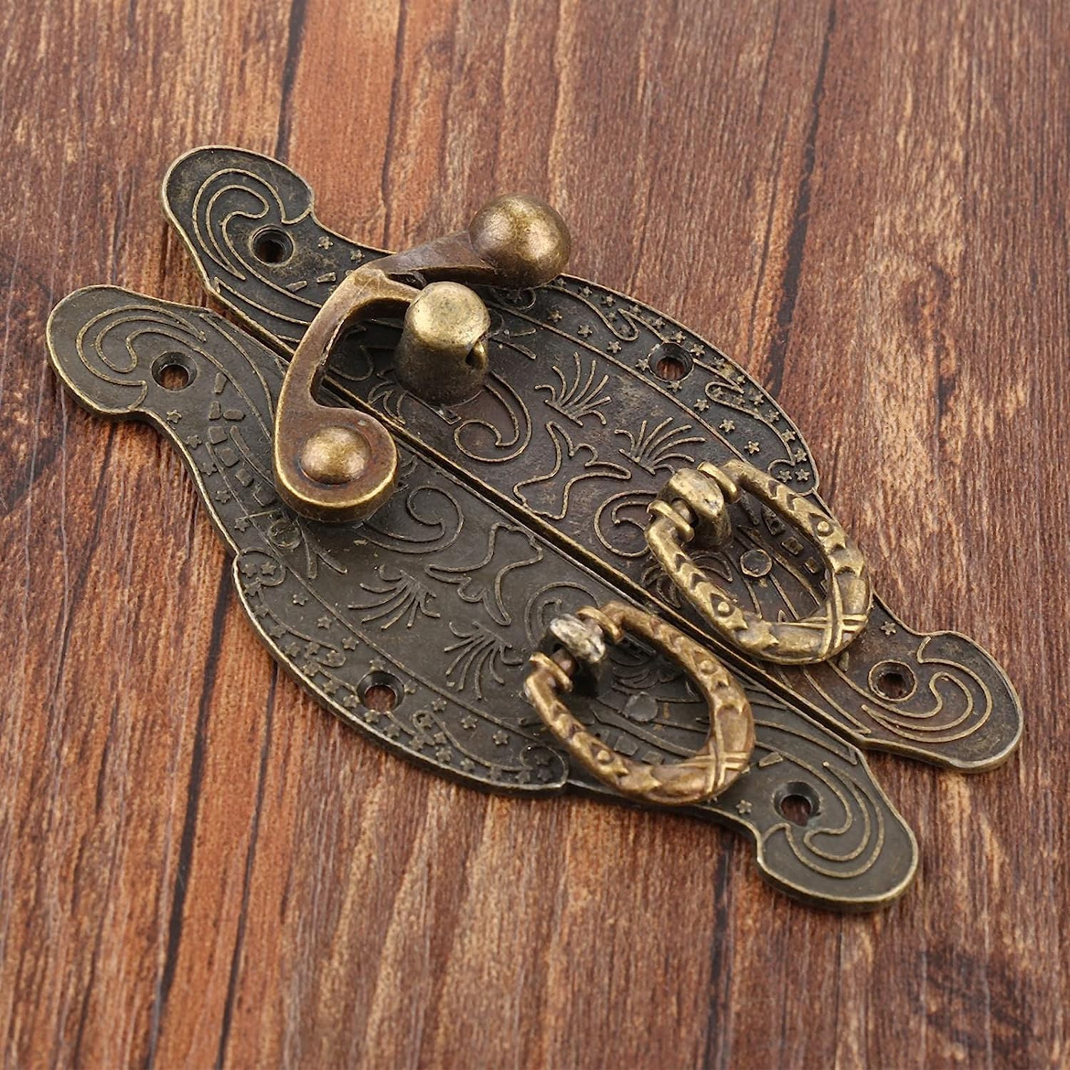HEAGER Hasp Clasp Lock,Box Latch Hasp Wooden Gift Box Toggle Lock Alloy Buckle Latch Hook Furniture Hardware Zinc 2pc