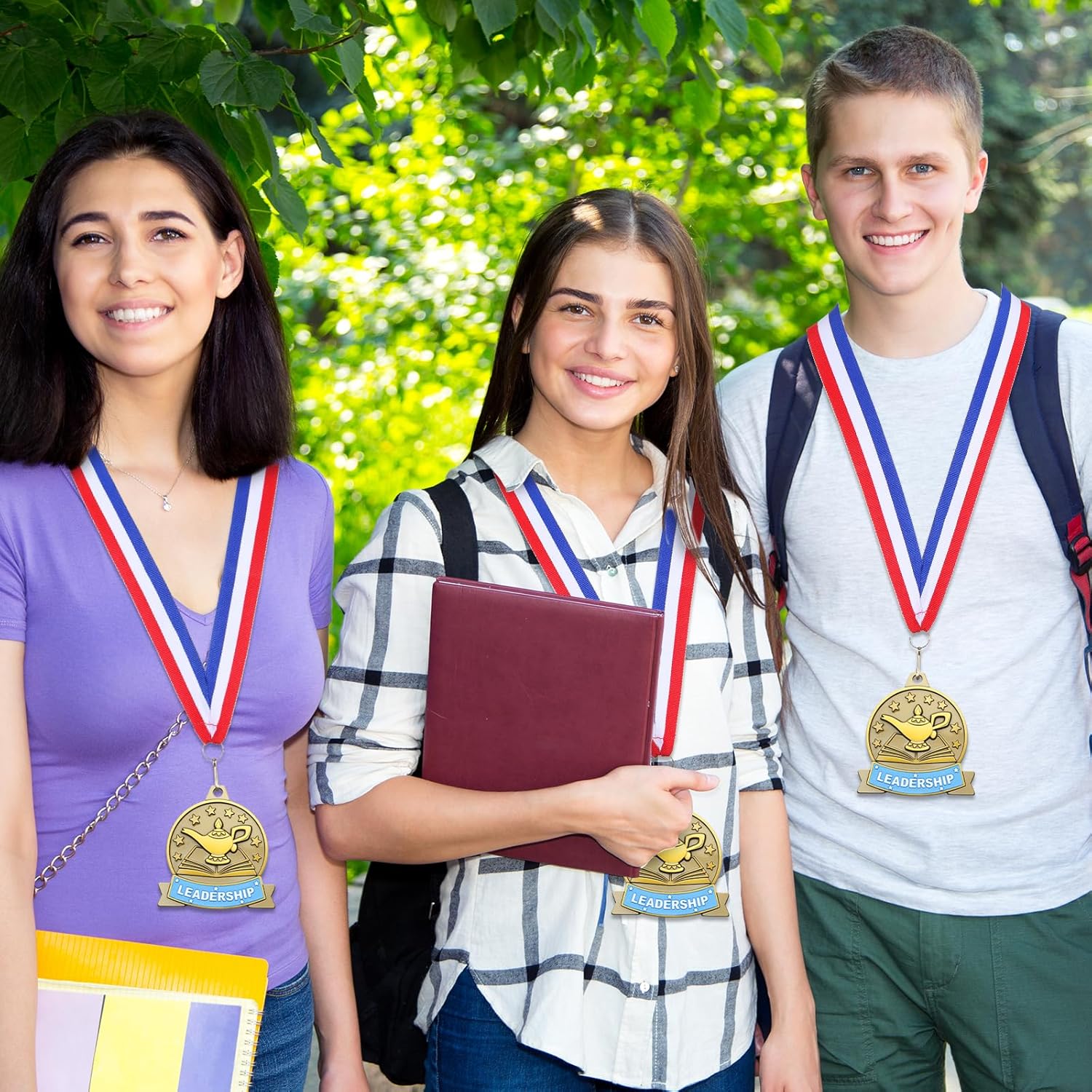 20 Pcs Academic Excellence Medals Bulk 2.4 inch Reading Gold Medals with Neck Ribbons Metal Trophy Award Prize Gifts for Adult Book Lover Competitions Party