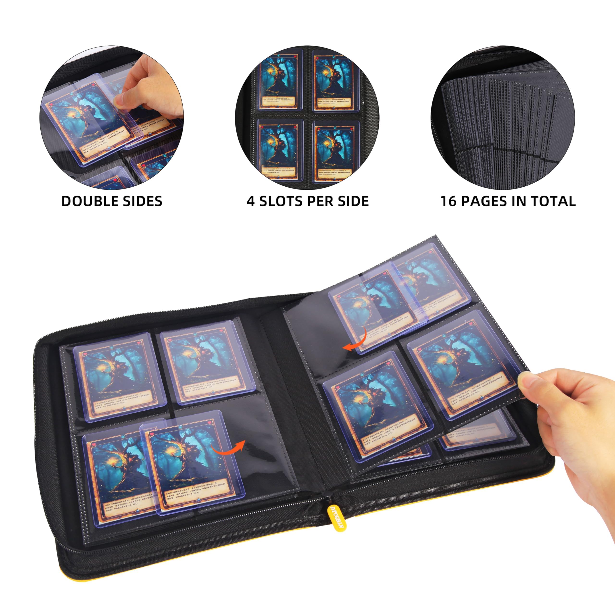 4 card toploader binder Amazon.com: WITHYU Toploader Binder 4 Pocket for 3"x4" Rigid Cards, Holds 128 Pockets Card Binder Top Loader, Trading Card Binder Album for TCG MTG Sports Collection (Black) : Toys & Games