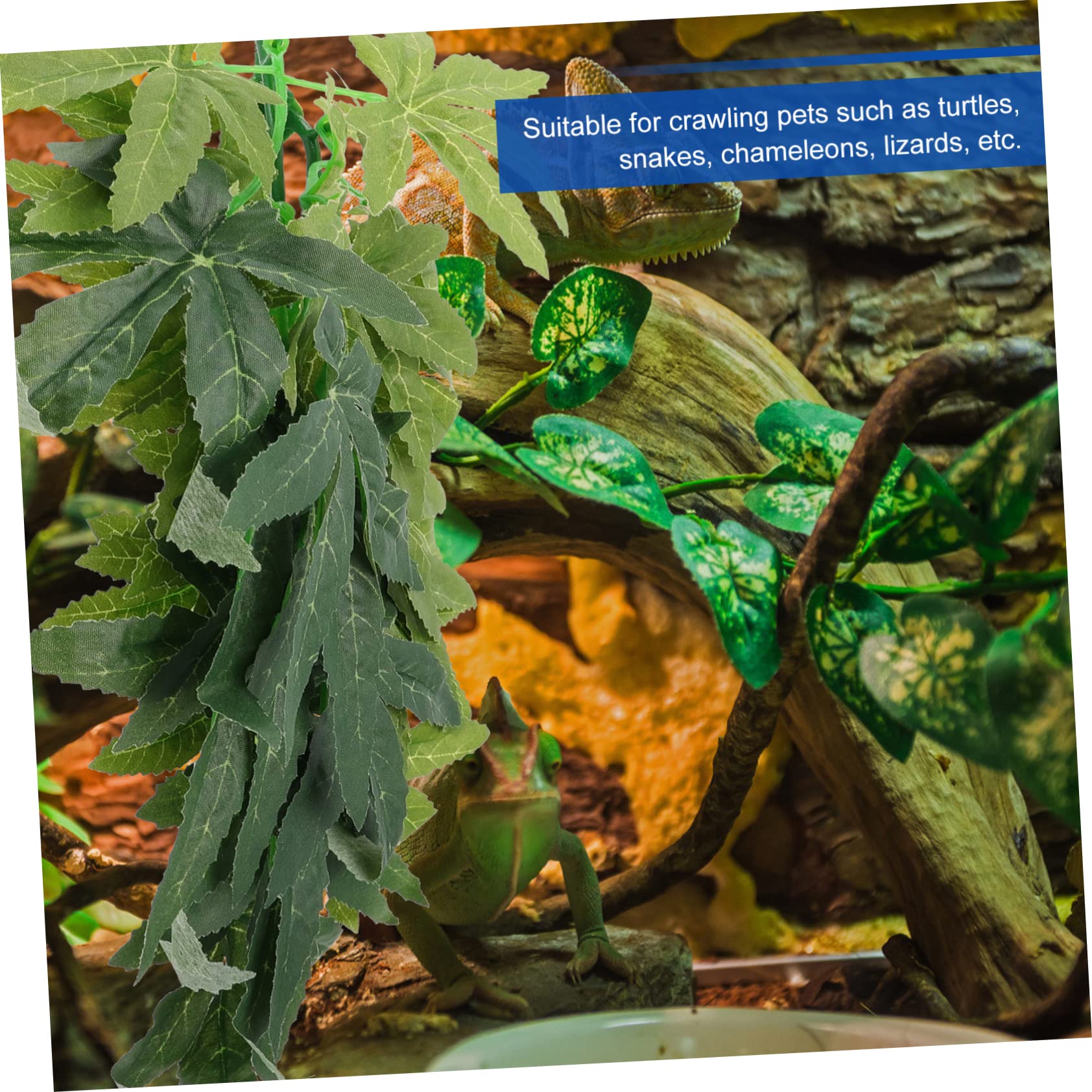 HOLIDYOYO 3Pcs Artificial Vines for Reptile Habitat Decoration Durable Plants for Lizard Tank Decor Easy to Clean Aquarium Accessories for Lizards Snakes and Frogs