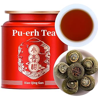 CHADUO Tangerine Peel Pu-erh Tea Xiaoqinggan Orange Puerh Yunnan Puerh Fermented Menghai Puer Xiao Qing Gan Puer Loose Leaf Xinhui Orange Peel Puer Tea 200g 7.05oz