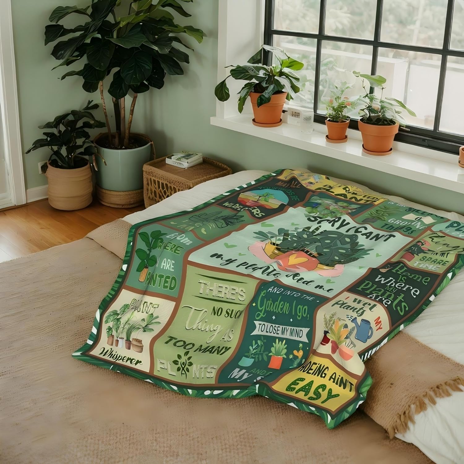 Plant Gifts Blanket, Plant Lover Gifts for Women/Lady/Mom, Gardening Gift for Woman, Garden Gift for Mom Grandma, Gifts for Gardeners Woman Blanket 60"x50"