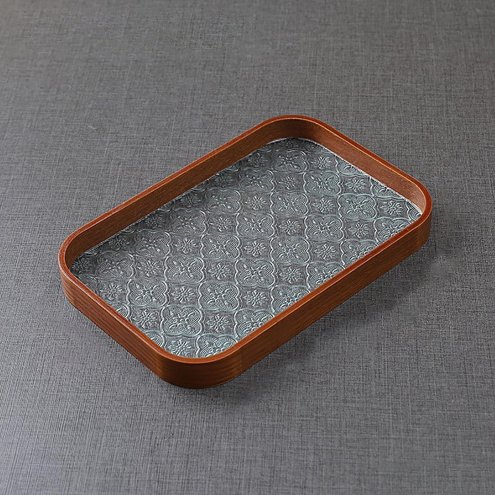 Adfltfc B Glass Tray Portable Multiuse Serving Dishes Jewelry Organizer Tray Read Storage Tray Decorative Tray For Reakfast Dining Room(B)