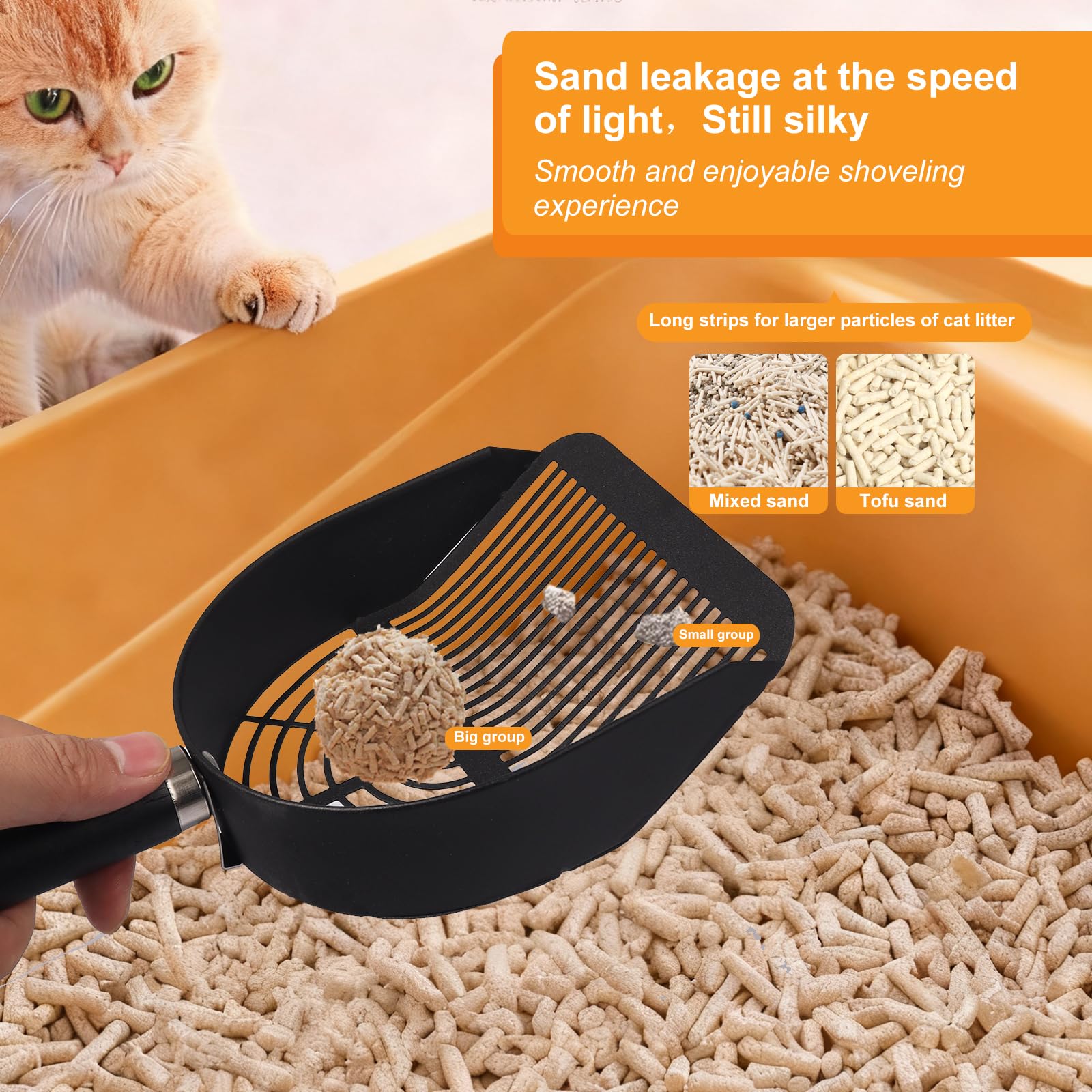 Universal Metal Cat Litter Scoop with Holder – Heavy-Duty Scooper Storage Caddy, Contains 6 Rolls of Cat Litter Bags - image 3