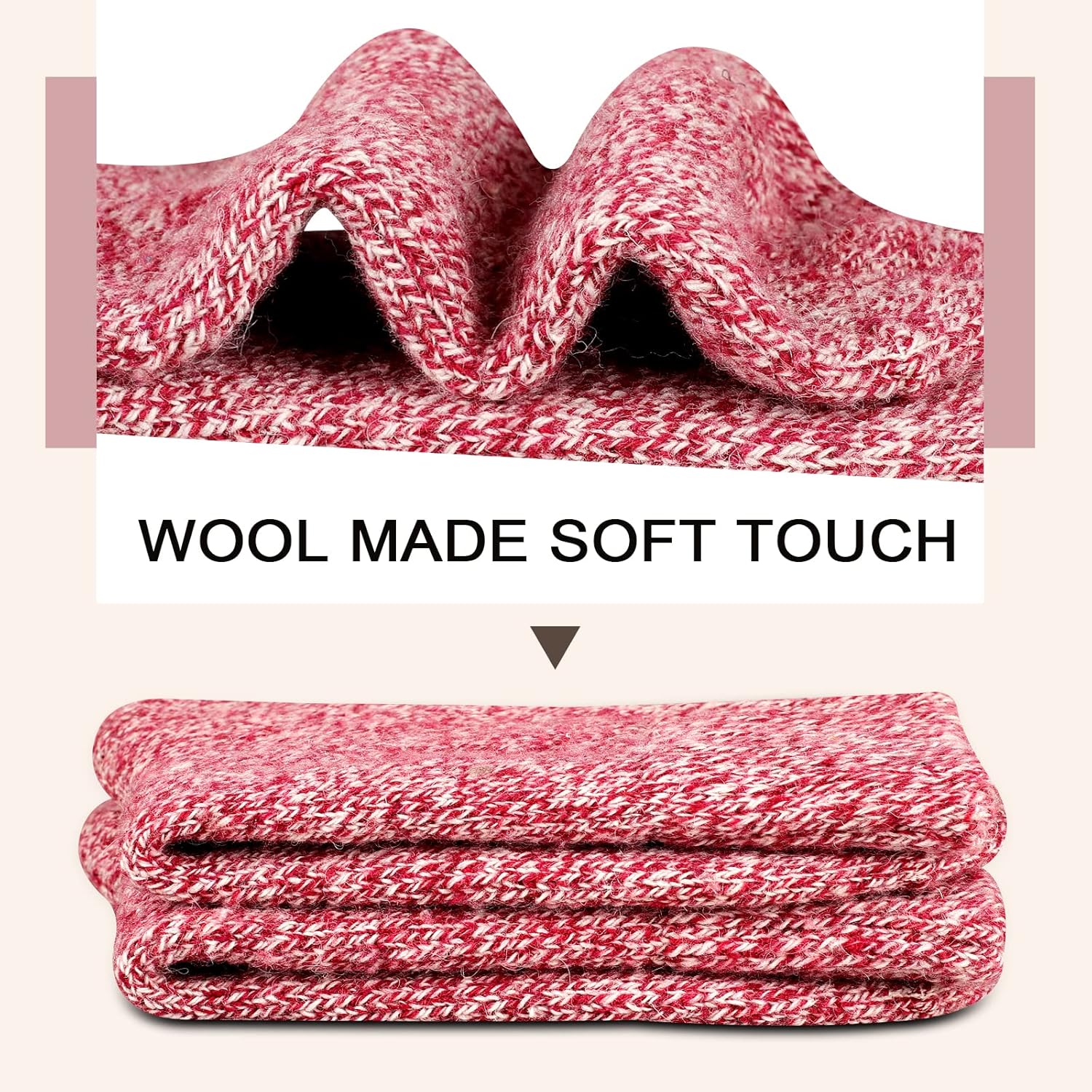 Heatuff Women's Winter Wool Socks Warm Soft Full Cushion Crew Socks (5 Pairs) - Image 5