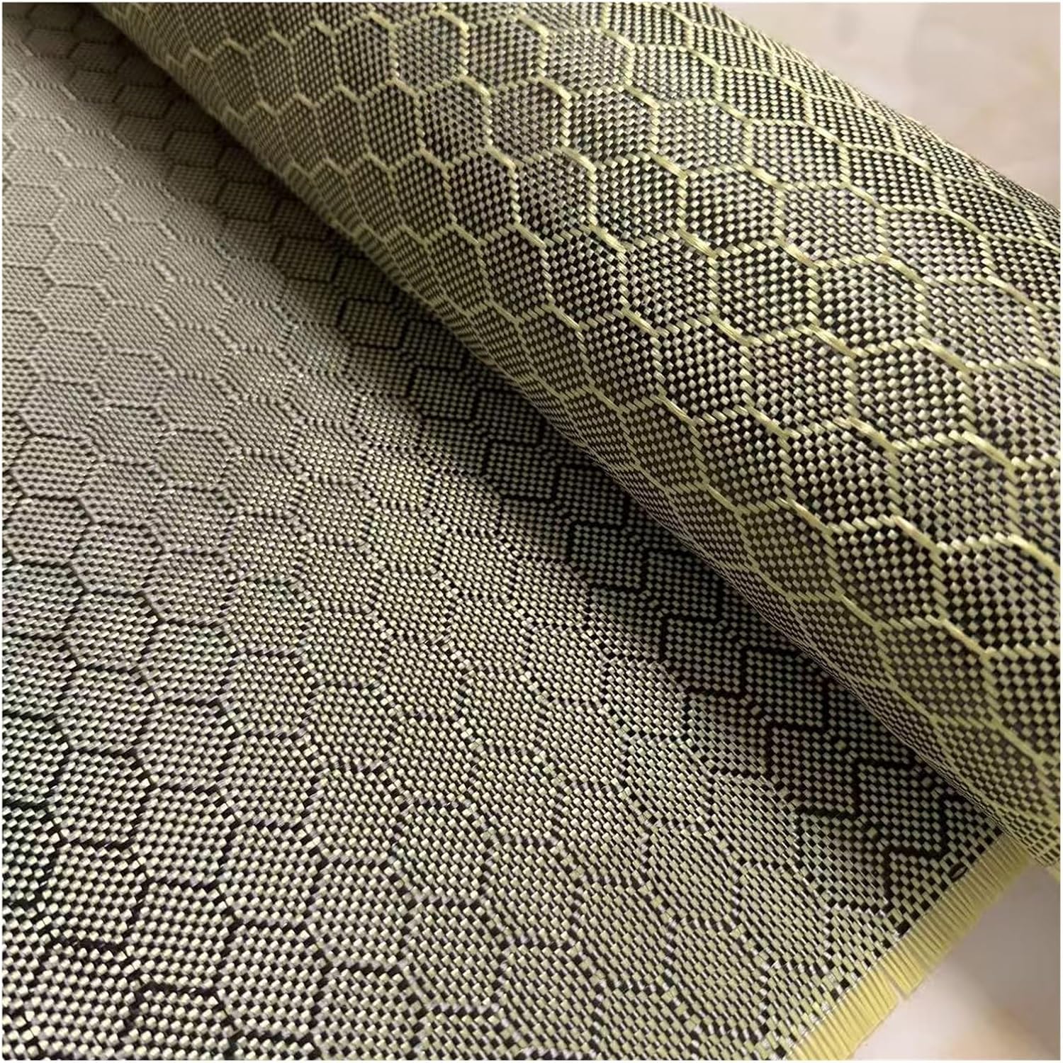 240g Football Pattern Carbon Fiber Fabric, Honeycomb Jacquard Hexagonal Cloth for Exterior Decoration(Black,100CM X 20CM_5PS)