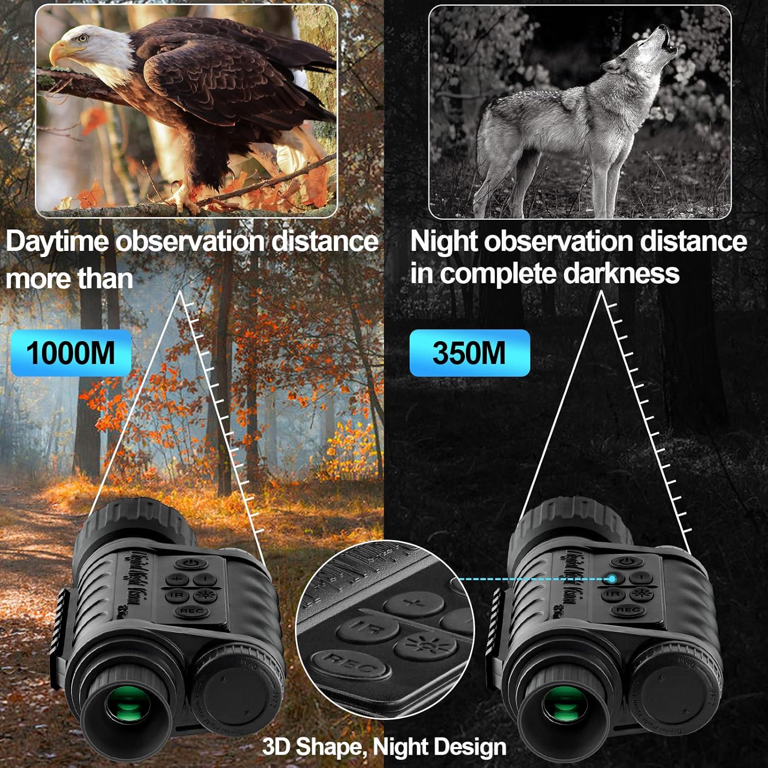 Infrared HD Night Vision Monocular with WiFi,Bestguarder WG-50 Plus,6-30X50MM Smart Digital Hunting Gear Can Takes 5mp Photo 720 Video from 1300ft Distance in Complete Darkness